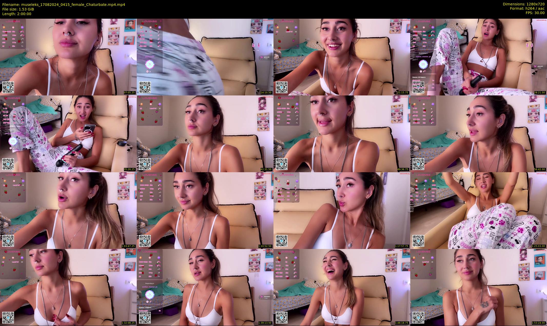 museleks — 120 minute Chaturbate female cam show recording, 720p, Aug 17, 2024