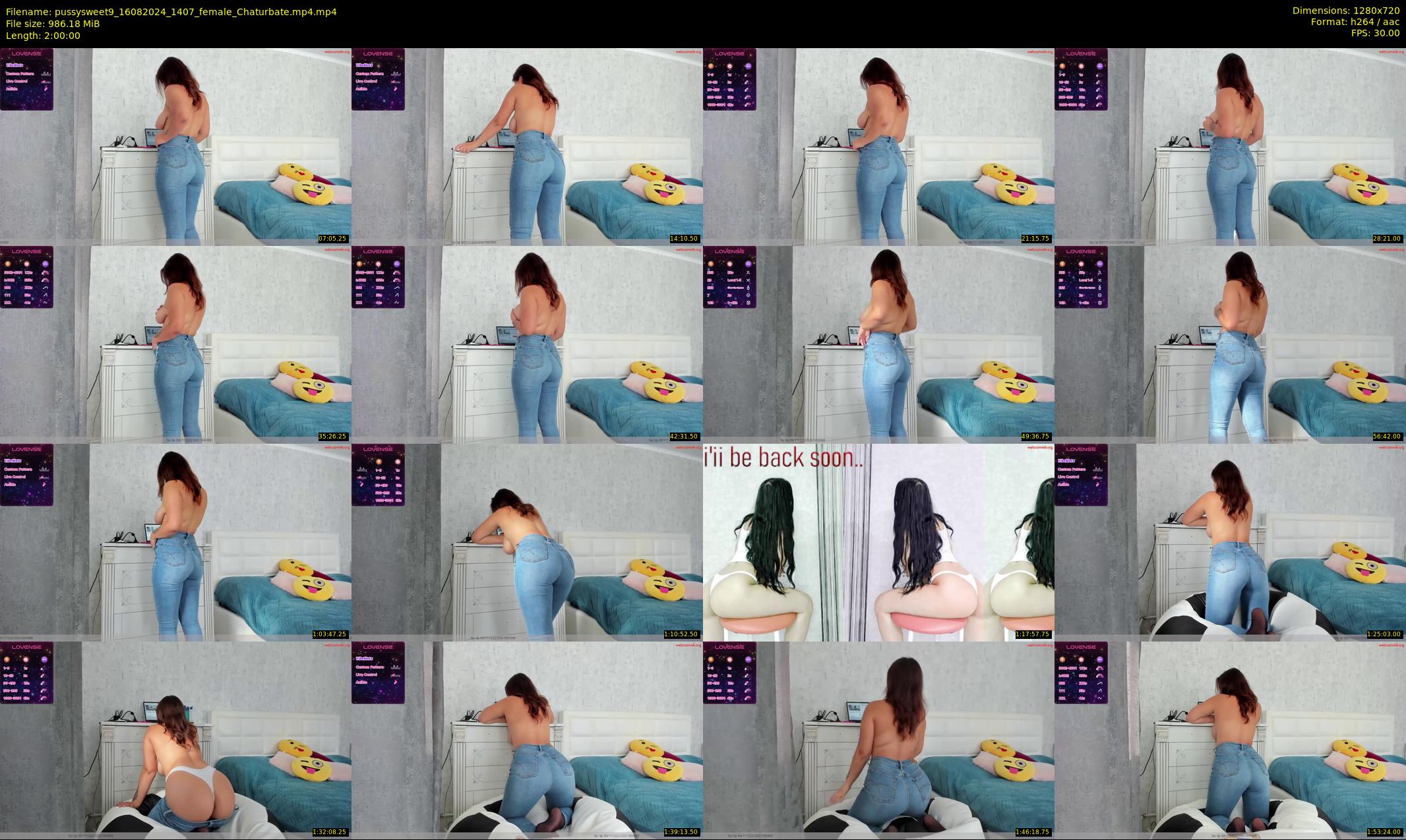 pussysweet9 — 120 minute Chaturbate female cam show recording, 720p, Aug 16, 2024