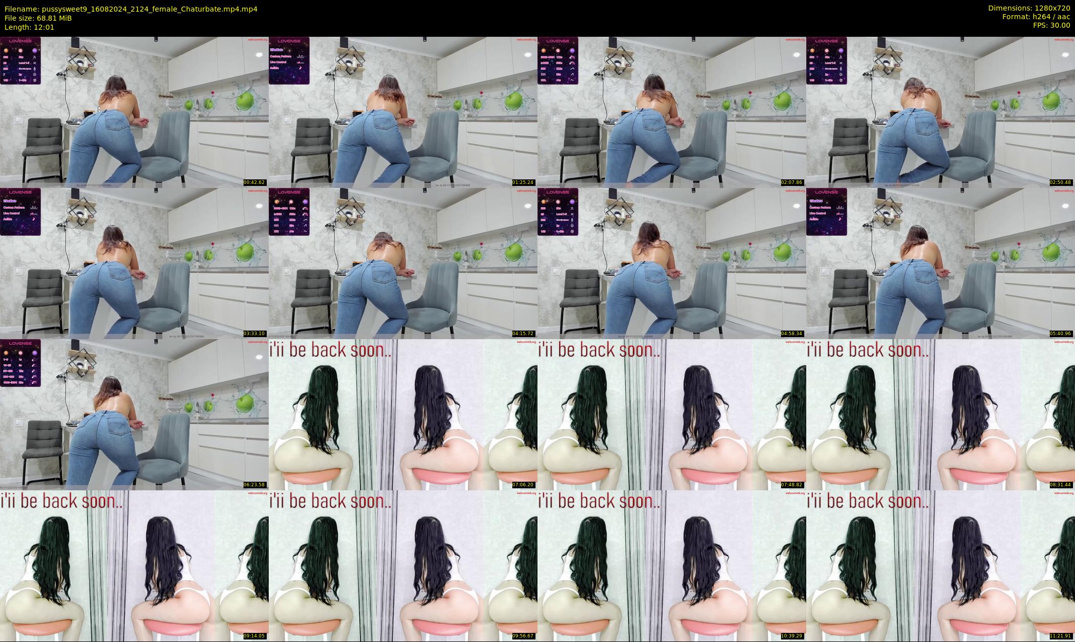 pussysweet9 — 13 minute Chaturbate female cam show recording, 720p, Aug 16, 2024