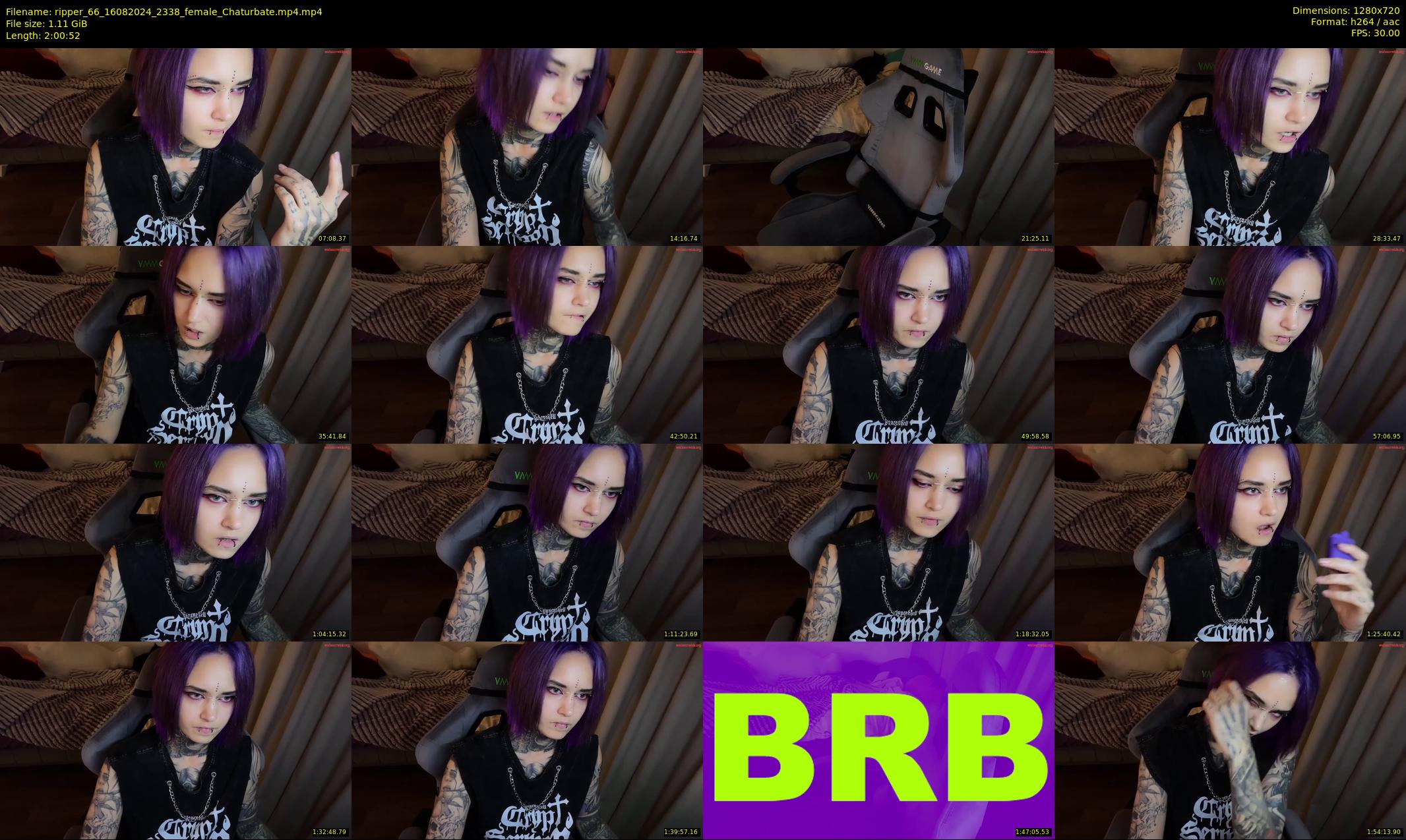 ripper_66 — 121 minute Chaturbate female cam show recording, 720p, Aug 16, 2024