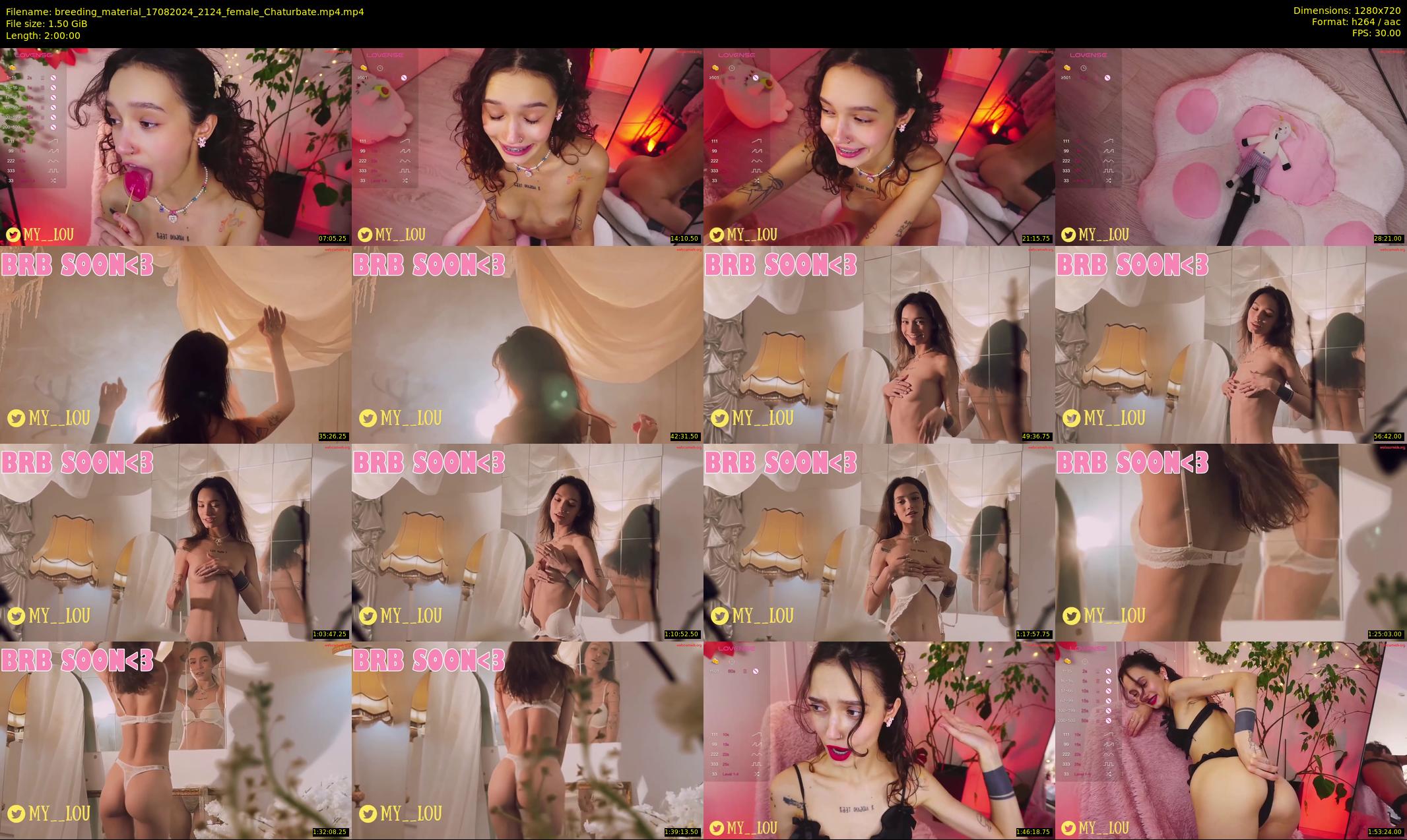 breeding_material — 120 minute Chaturbate female cam show recording, 720p, Aug 17, 2024