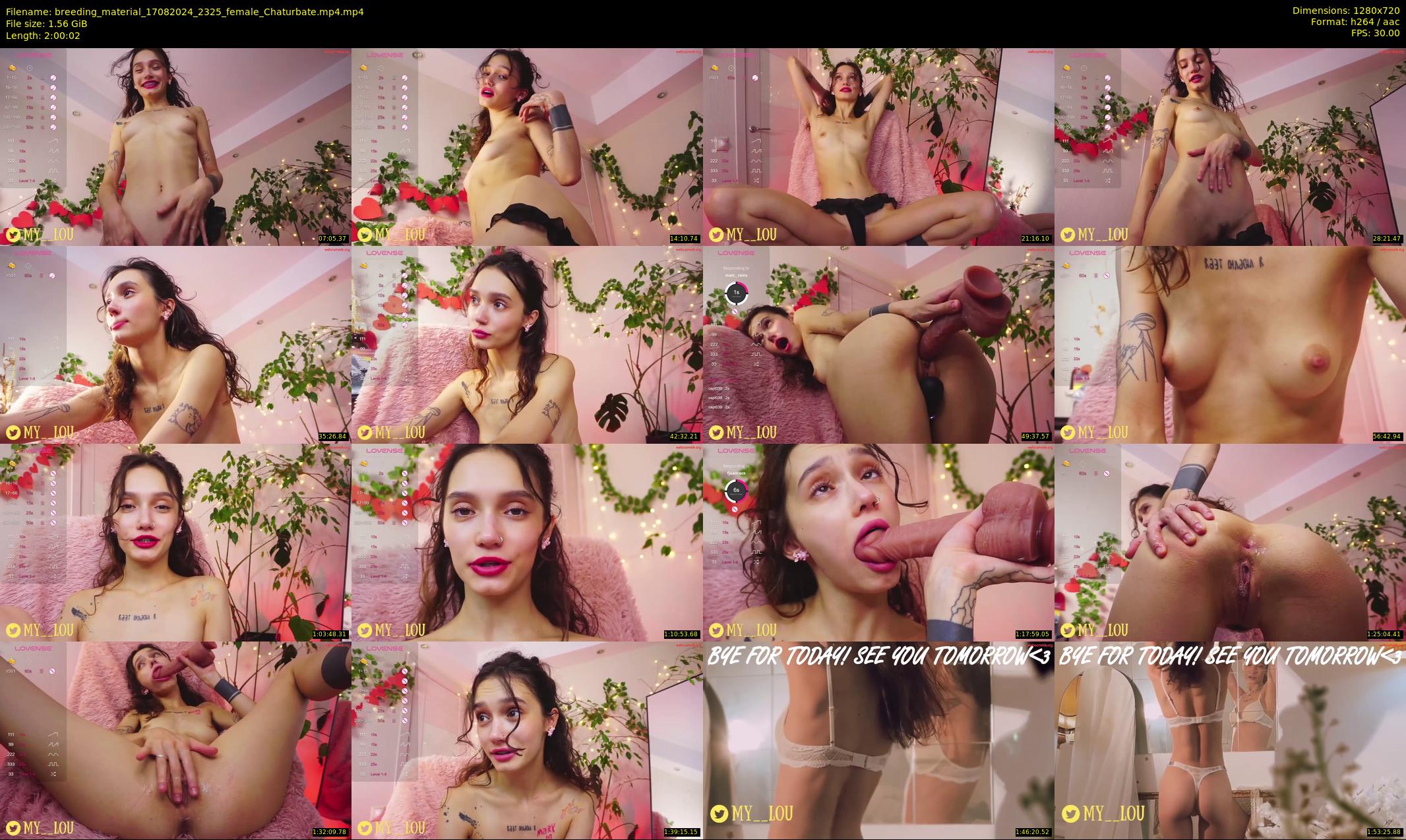 breeding_material — 121 minute Chaturbate female cam show recording, 720p, Aug 17, 2024