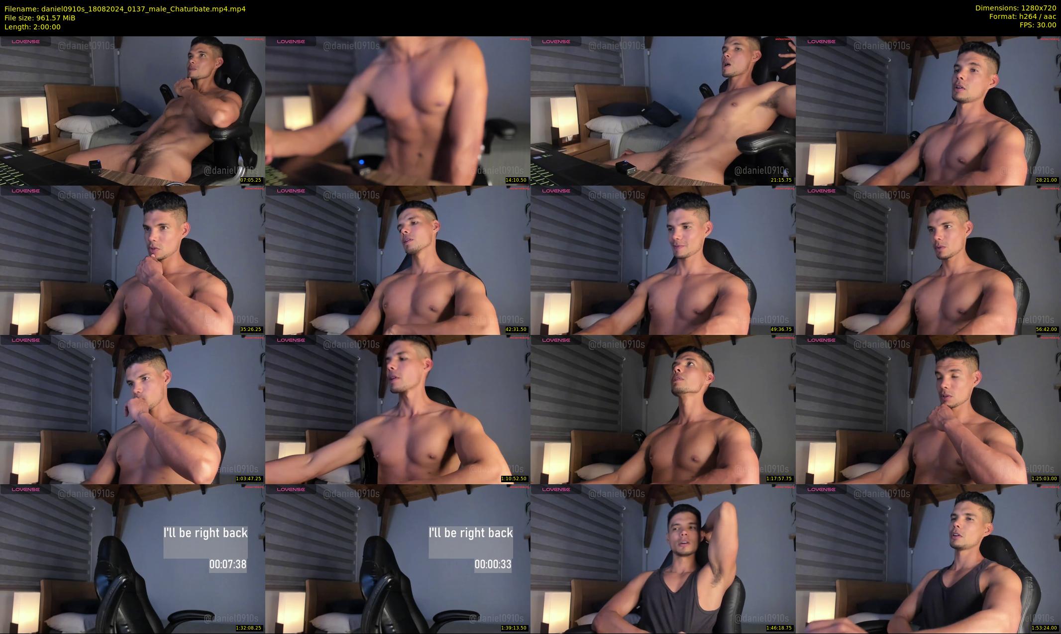 daniel0910s — 120 minute Chaturbate male cam show recording, 720p, Aug 18, 2024