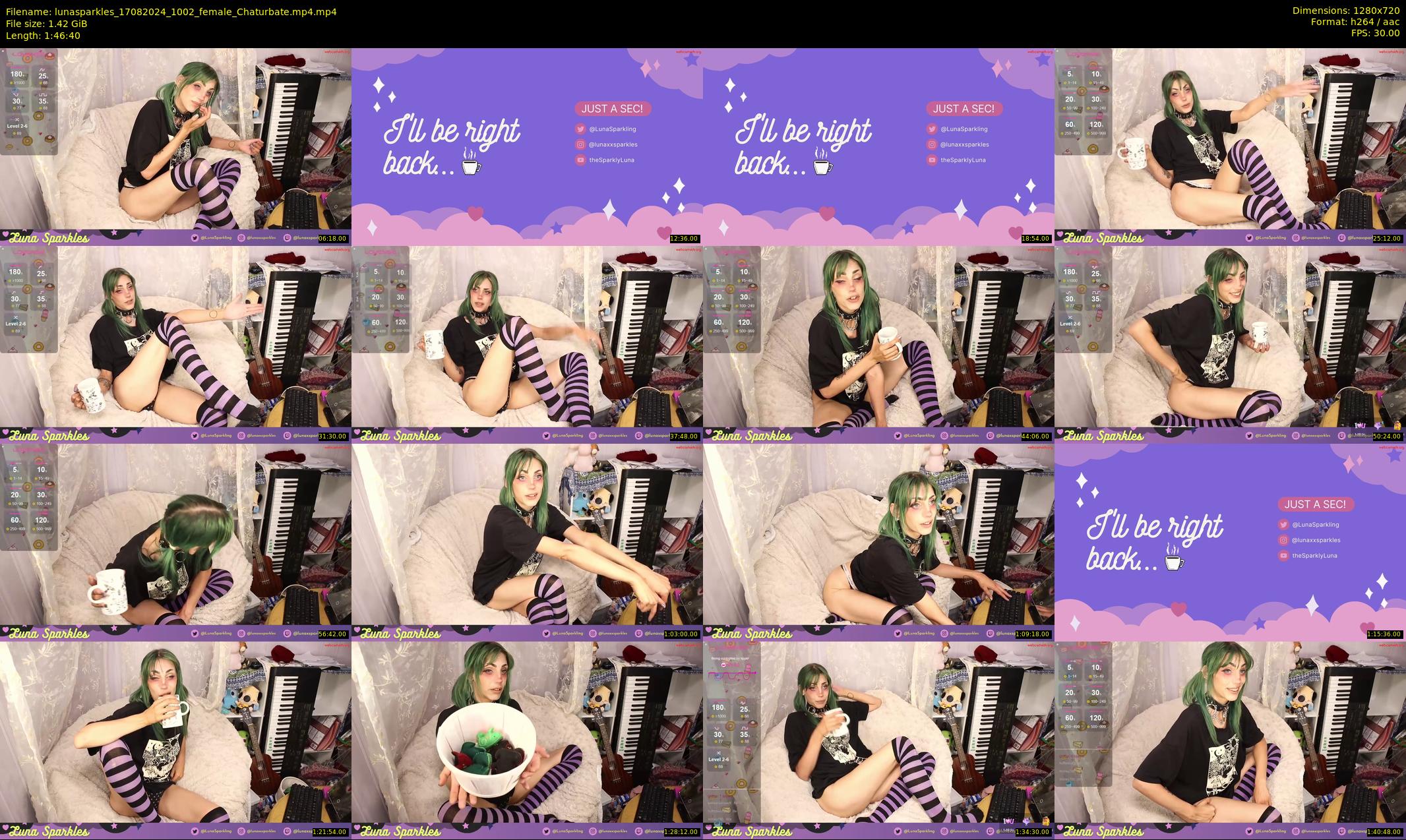 lunasparkles — 107 minute Chaturbate female cam show recording, 720p, Aug 17, 2024