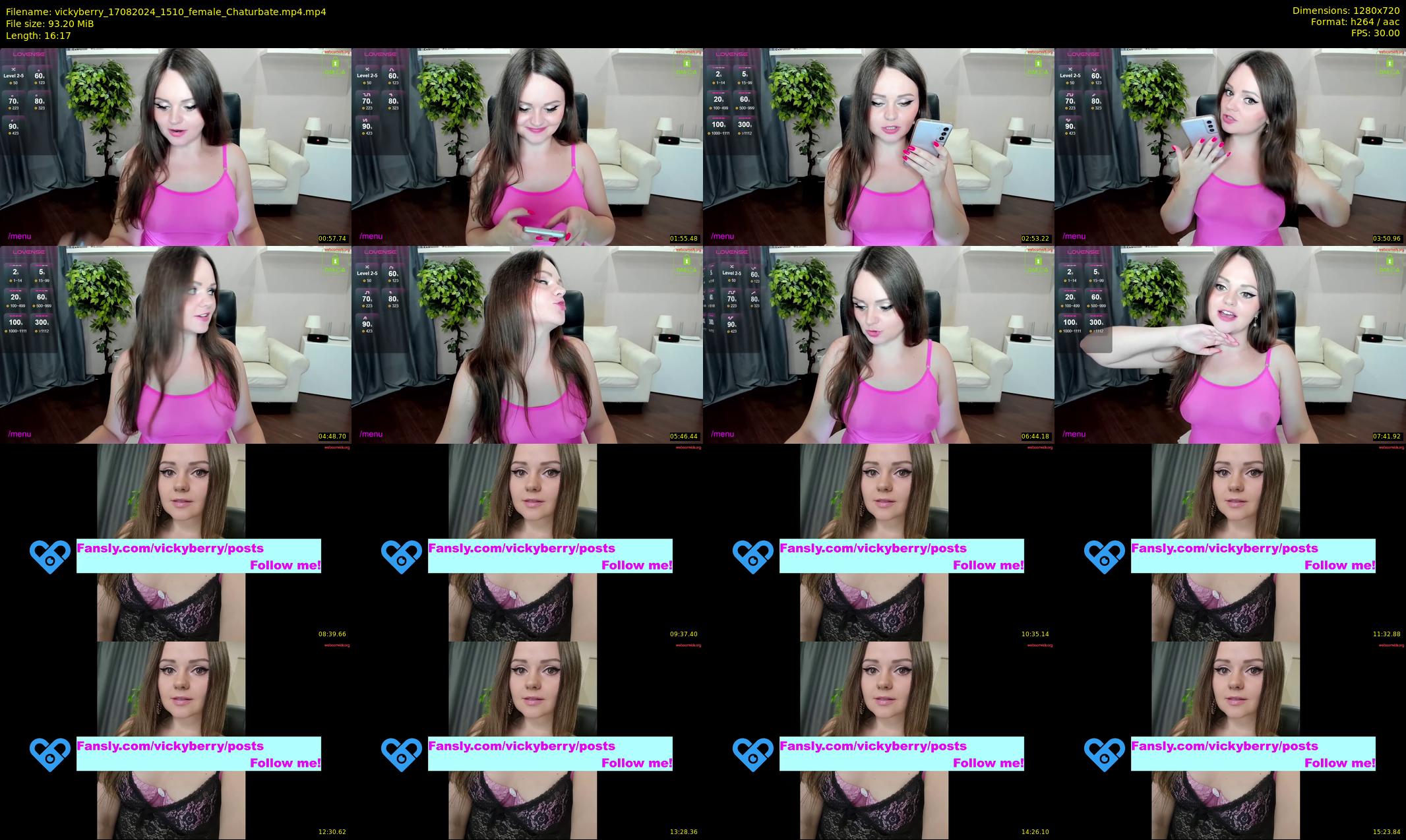 vickyberry — 17 minute Chaturbate female cam show recording, 720p, Aug 17, 2024