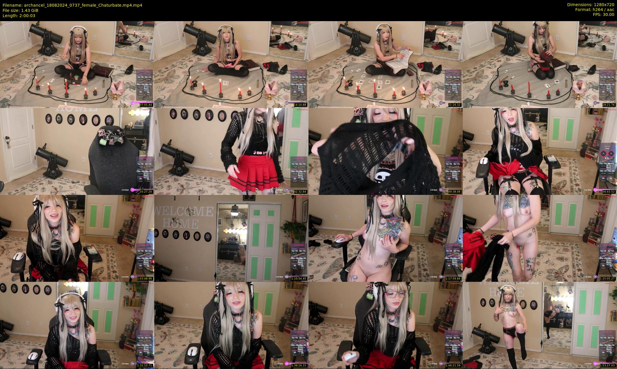 archancel — 121 minute Chaturbate female cam show recording, 720p, Aug 18, 2024