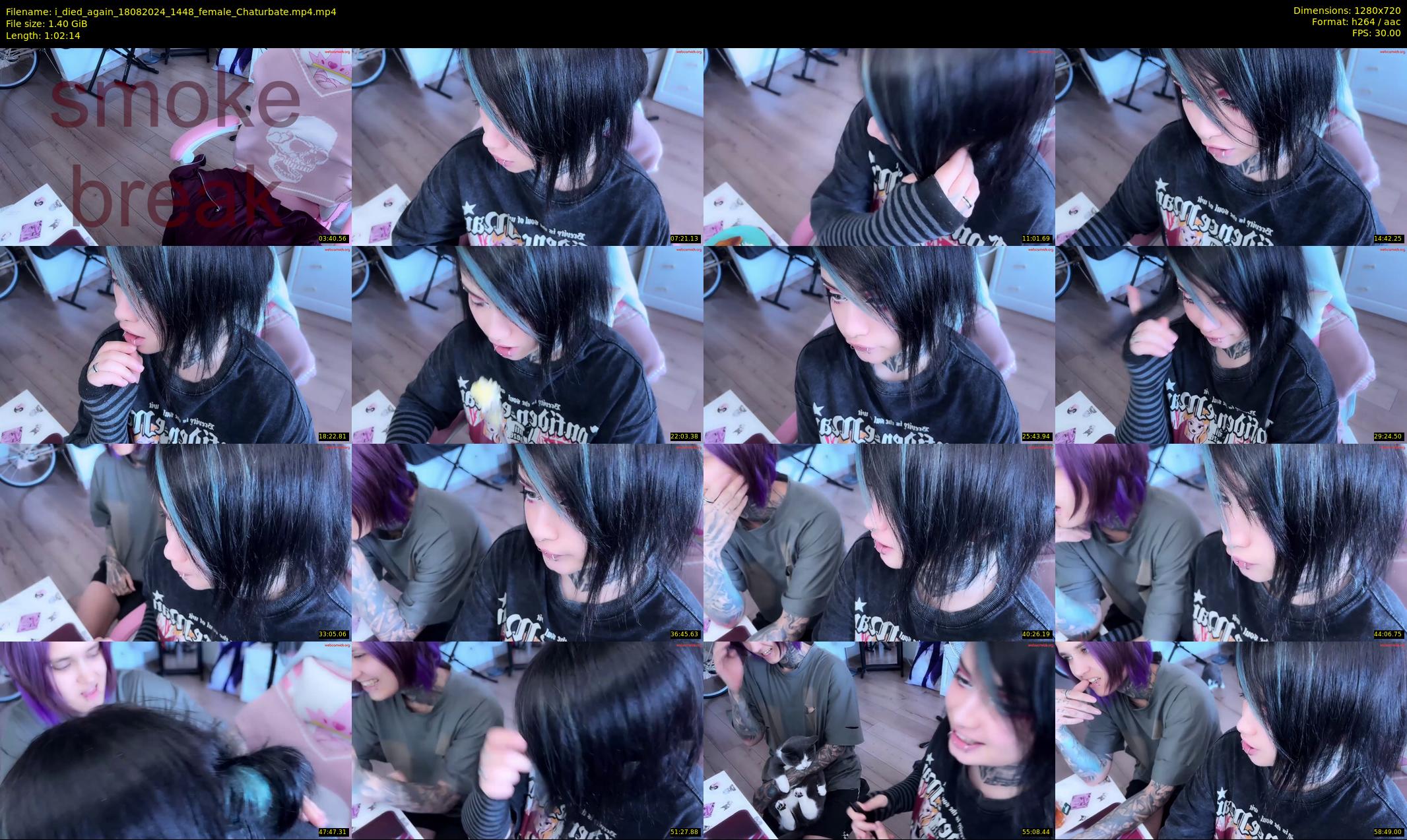 i_died_again — 63 minute Chaturbate female cam show recording, 720p, Aug 18, 2024