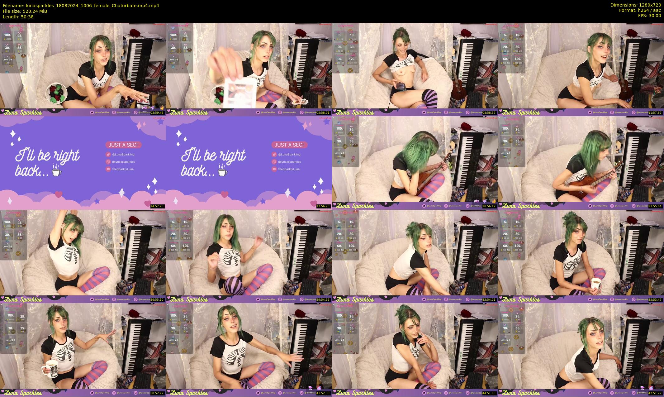 lunasparkles — 51 minute Chaturbate female cam show recording, 720p, Aug 18, 2024