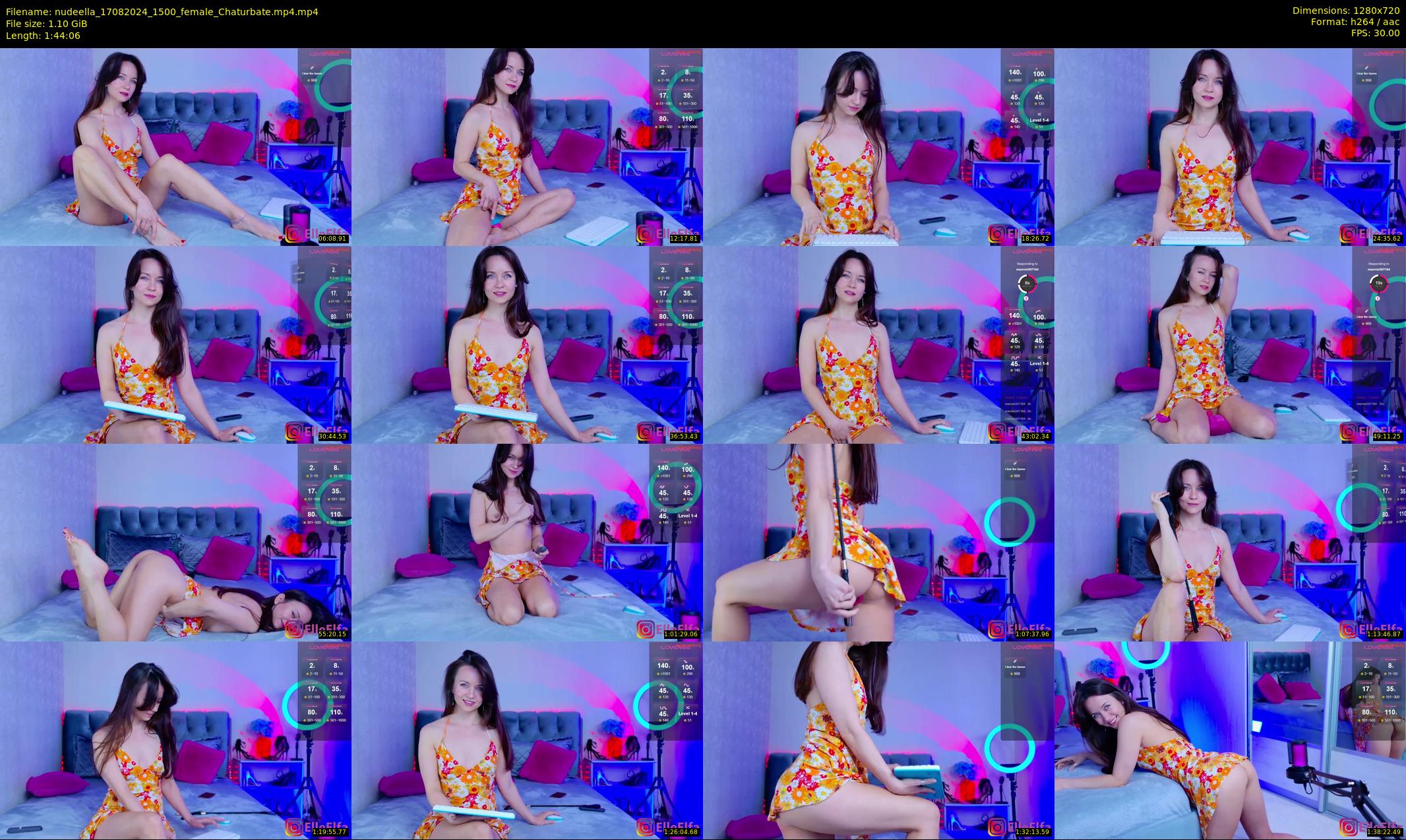 nudeella — 105 minute Chaturbate female cam show recording, 720p, Aug 17, 2024
