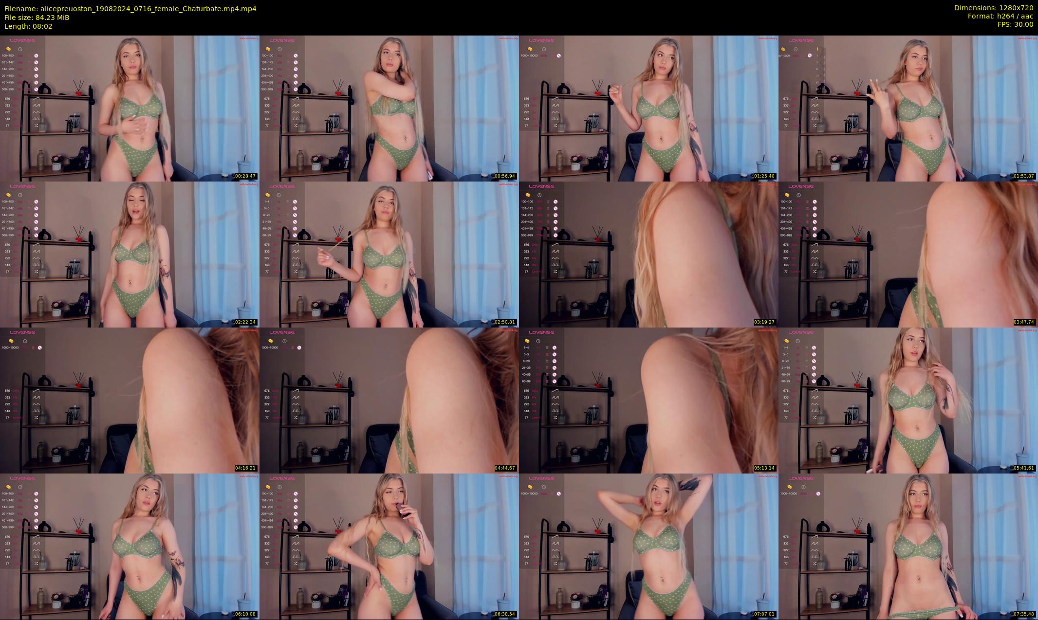 alicepreuoston — 9 minute Chaturbate female cam show recording, 720p, Aug 19, 2024