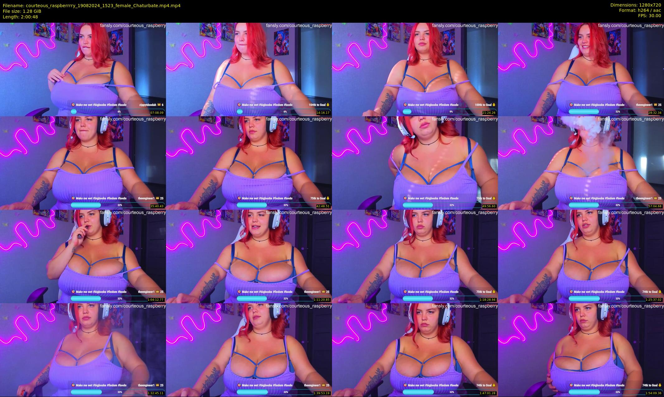 courteous_raspberrrry — 121 minute Chaturbate female cam show recording, 720p, Aug 19, 2024