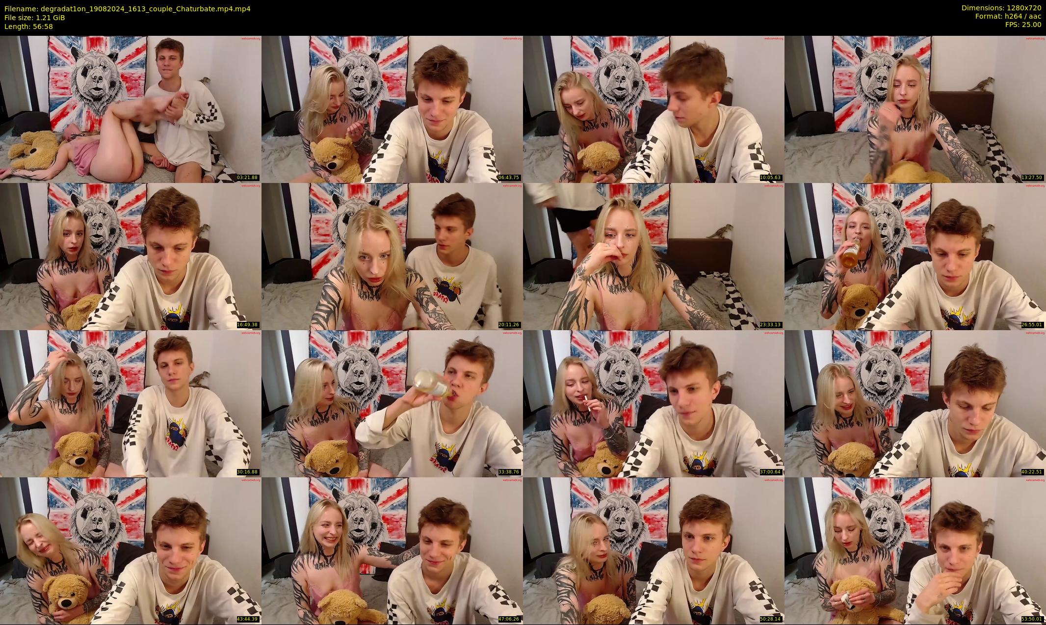 degradat1on — 57 minute Chaturbate couple cam show recording, 720p, Aug 19, 2024