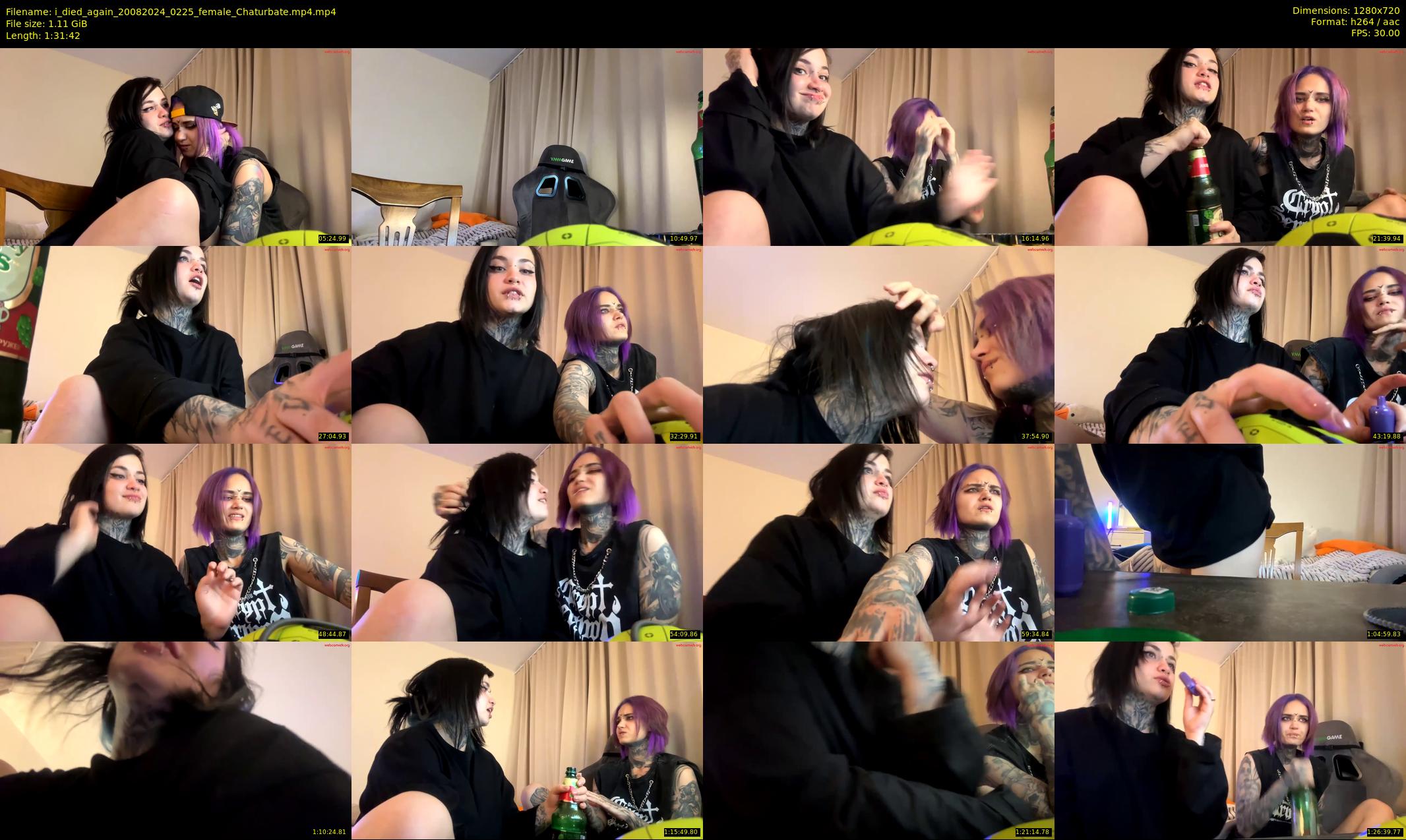 i_died_again — 92 minute Chaturbate female cam show recording, 720p, Aug 20, 2024