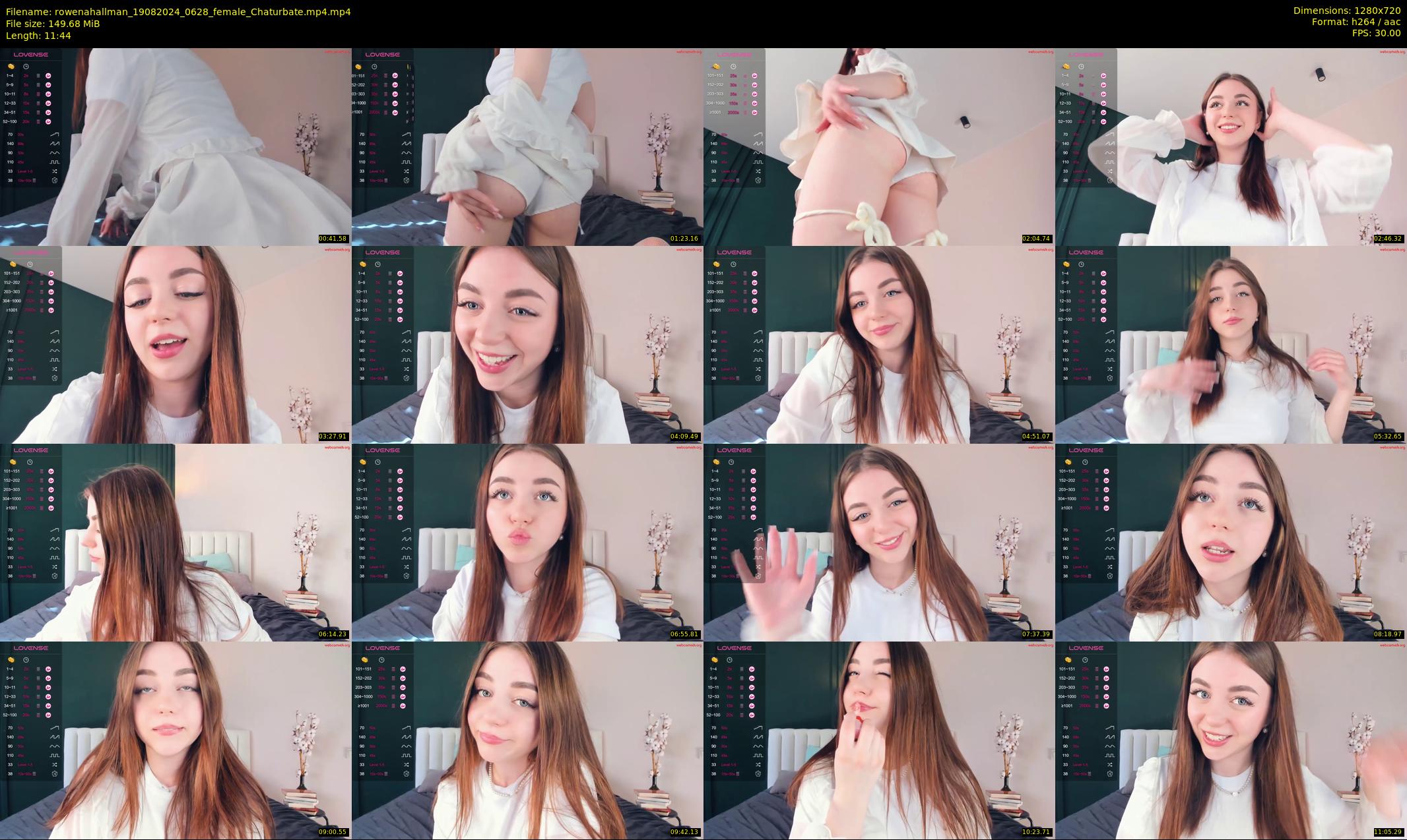 rowenahallman — 12 minute Chaturbate female cam show recording, 720p, Aug 19, 2024