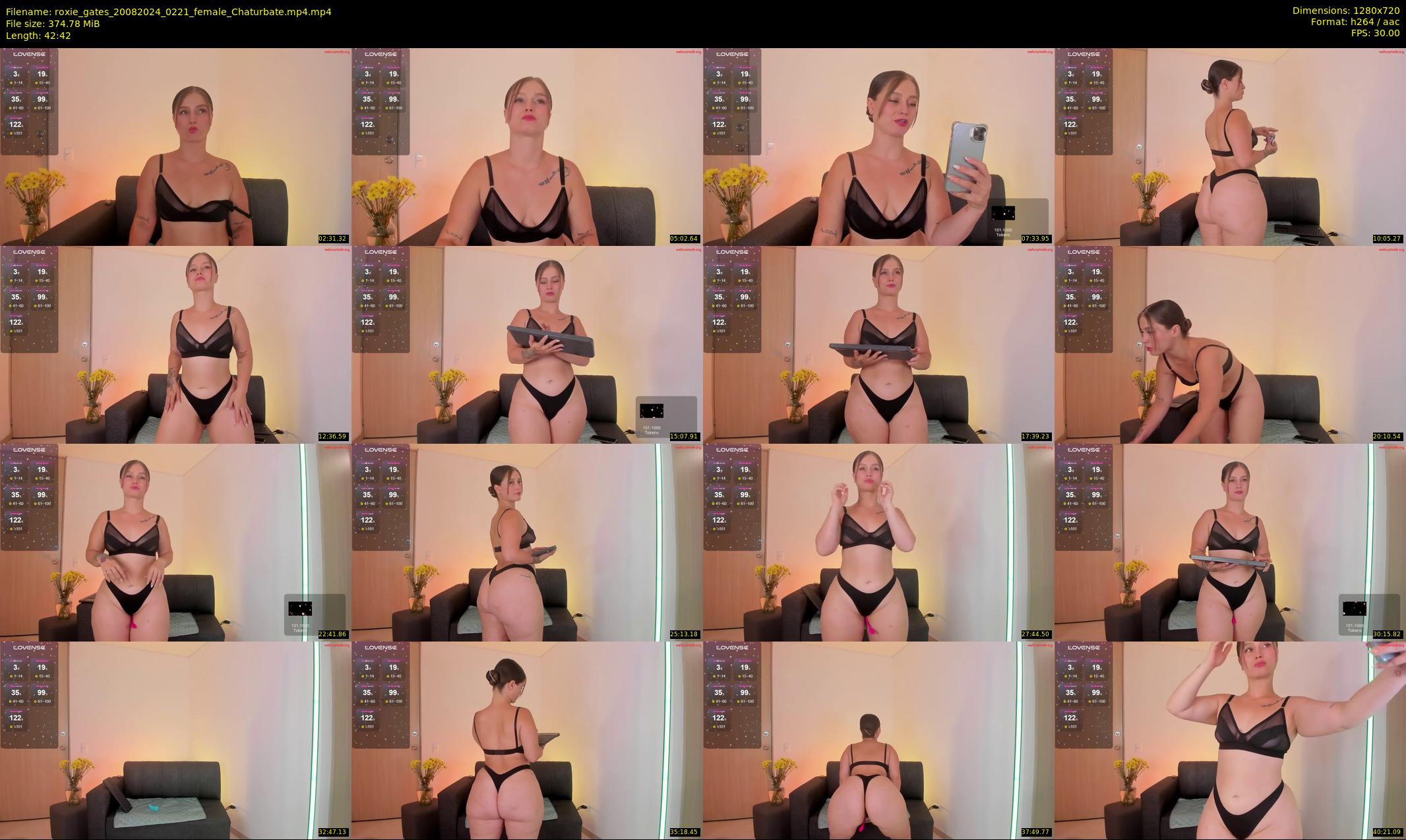 roxie_gates — 43 minute Chaturbate female cam show recording, 720p, Aug 20, 2024