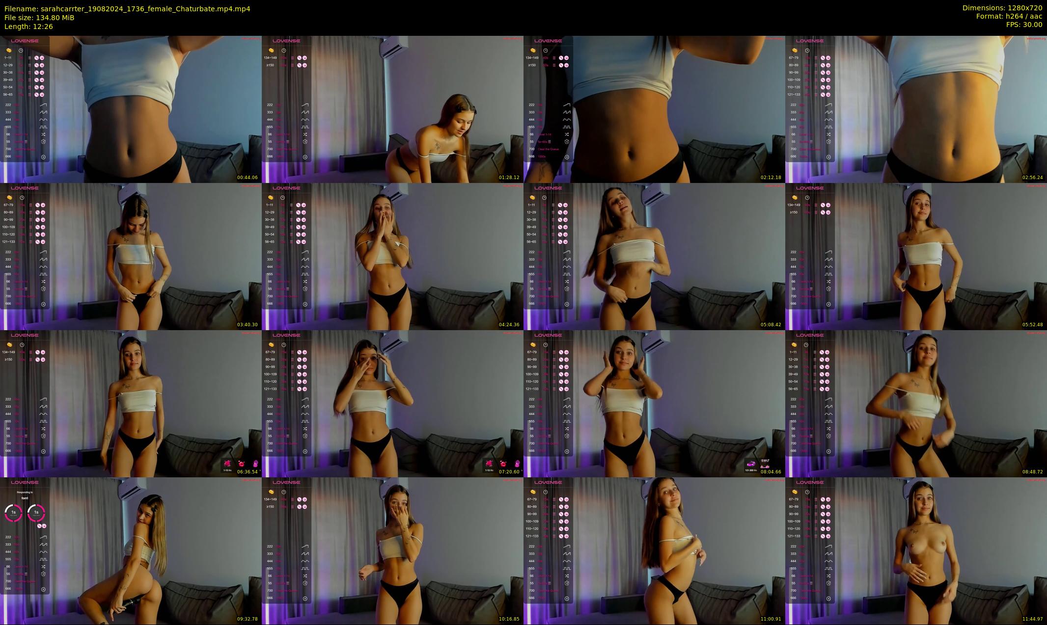 sarahcarrter — 13 minute Chaturbate female cam show recording, 720p, Aug 19, 2024