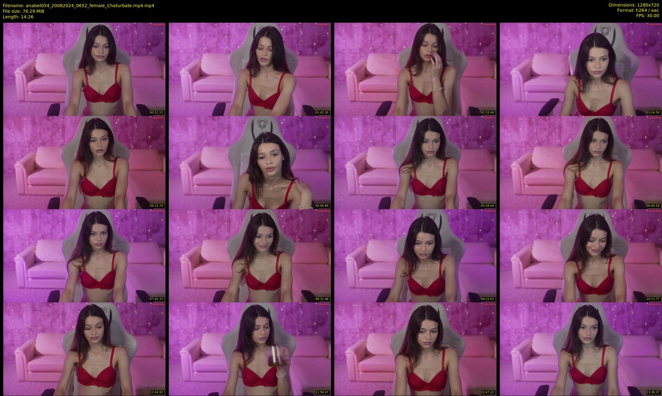 anabel054 — 15 minute Chaturbate female cam show recording, 720p, Aug 20, 2024