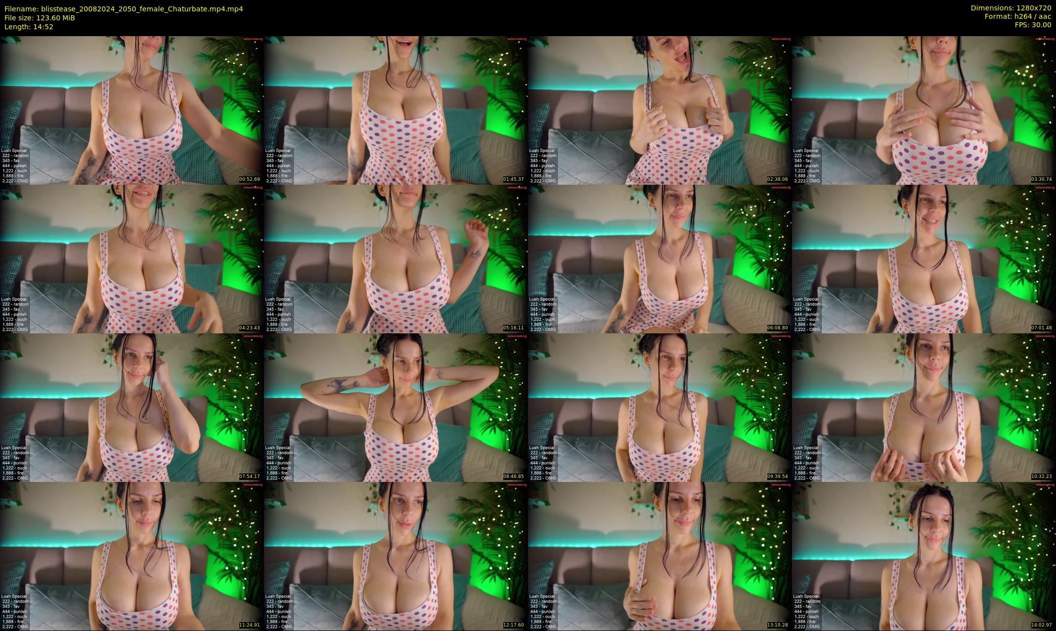 blisstease — 15 minute Chaturbate female cam show recording, 720p, Aug 20, 2024