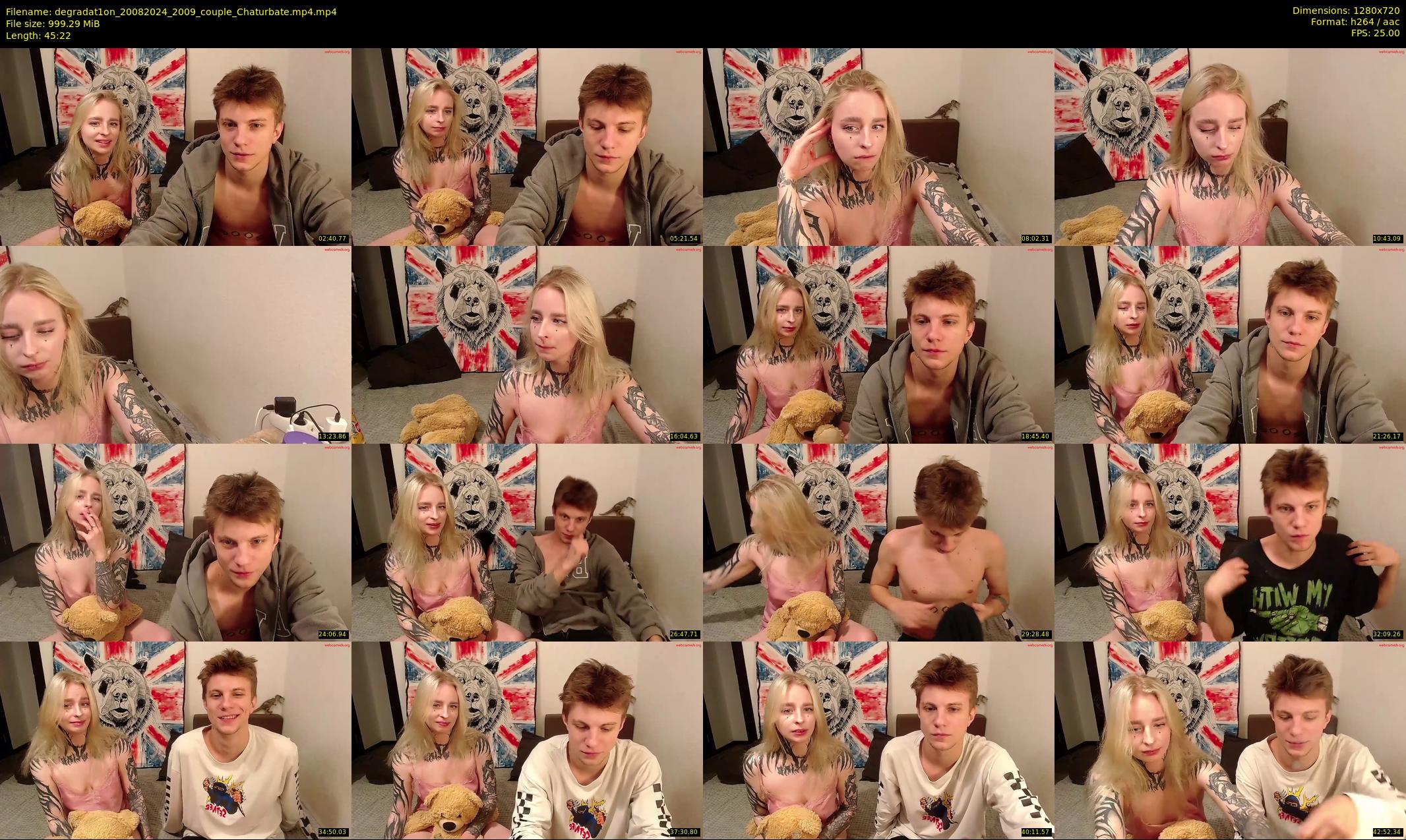 degradat1on — 46 minute Chaturbate couple cam show recording, 720p, Aug 20, 2024