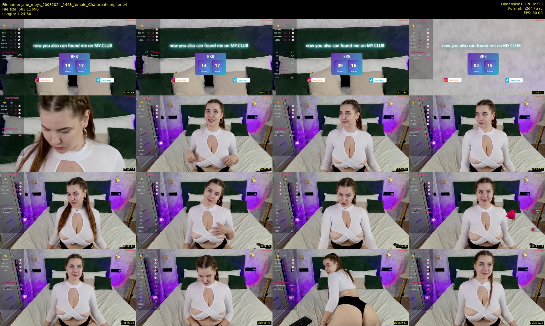 jane_meys — 85 minute Chaturbate female cam show recording, 720p, Aug 20, 2024