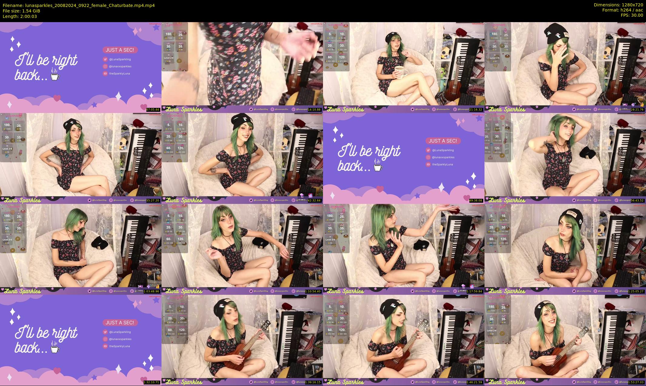 lunasparkles — 121 minute Chaturbate female cam show recording, 720p, Aug 20, 2024
