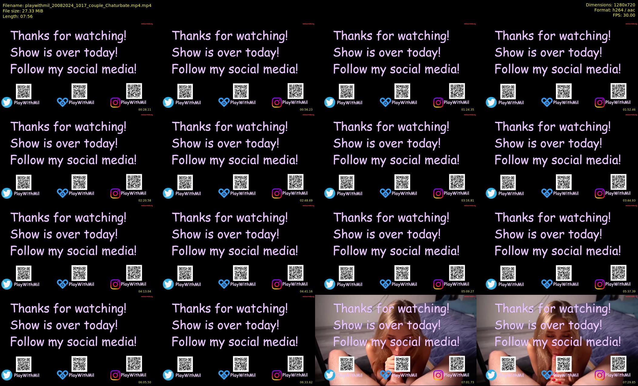 playwithmil — 8 minute Chaturbate couple cam show recording, 720p, Aug 20, 2024