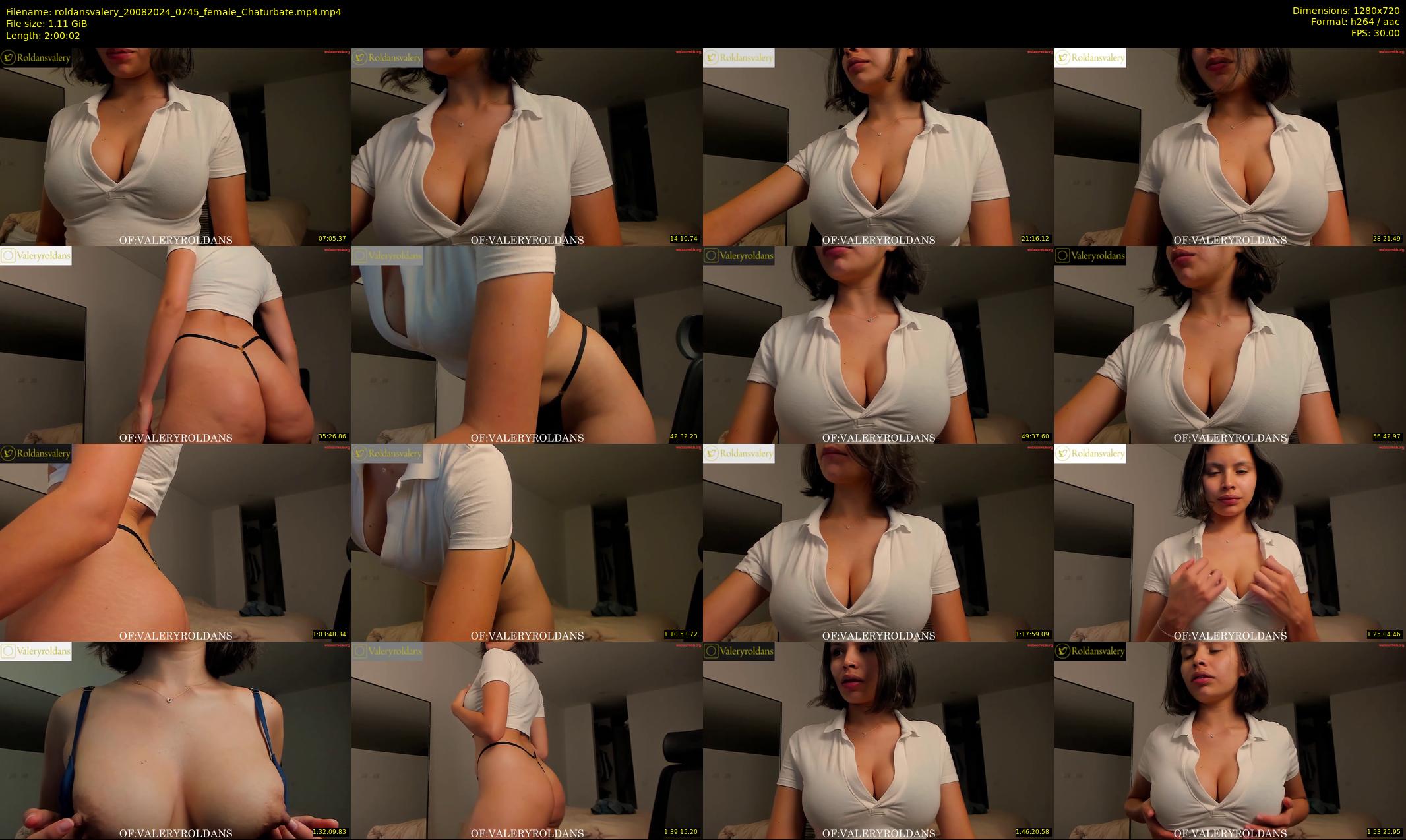 roldansvalery — 121 minute Chaturbate female cam show recording, 720p, Aug 20, 2024