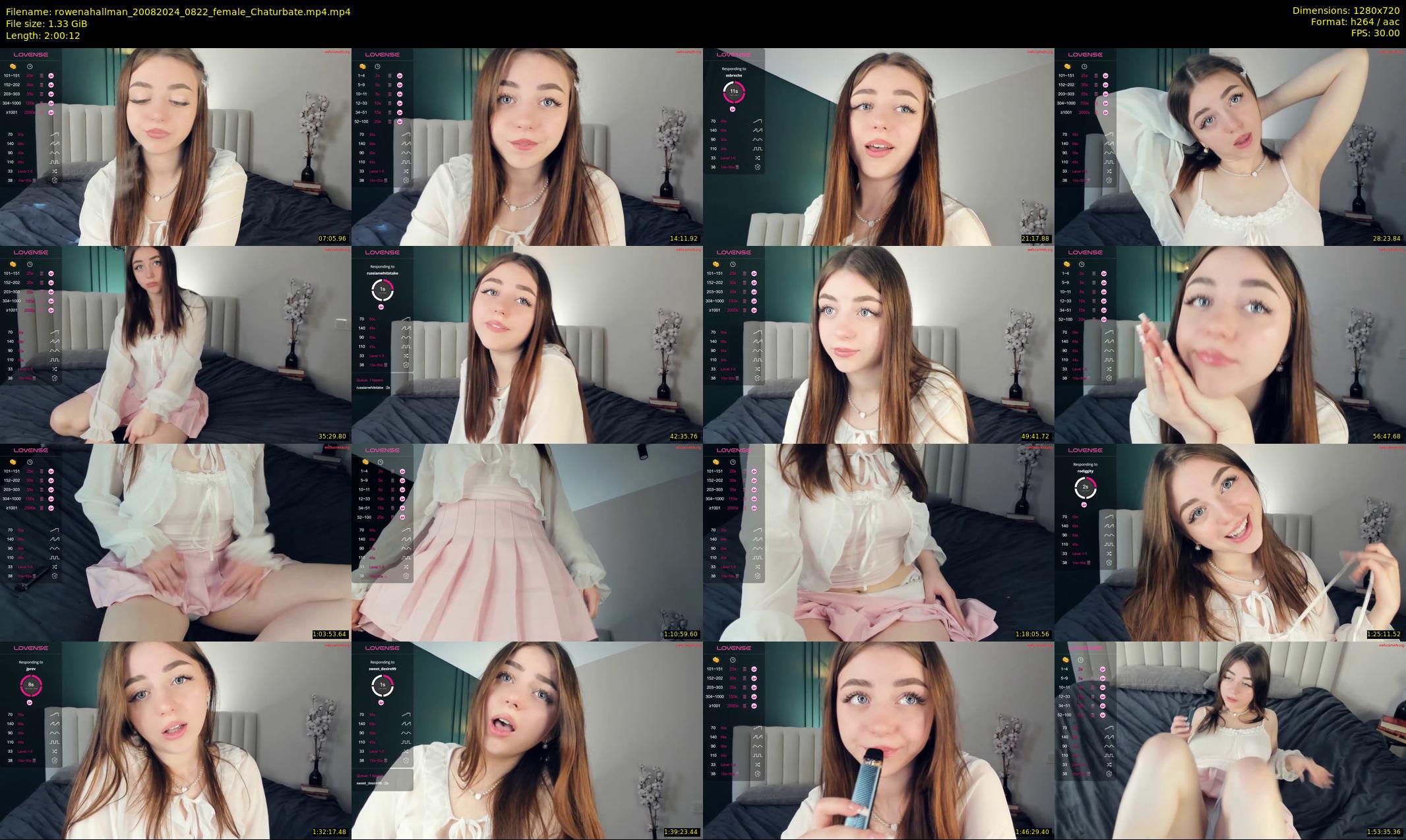 rowenahallman — 121 minute Chaturbate female cam show recording, 720p, Aug 20, 2024