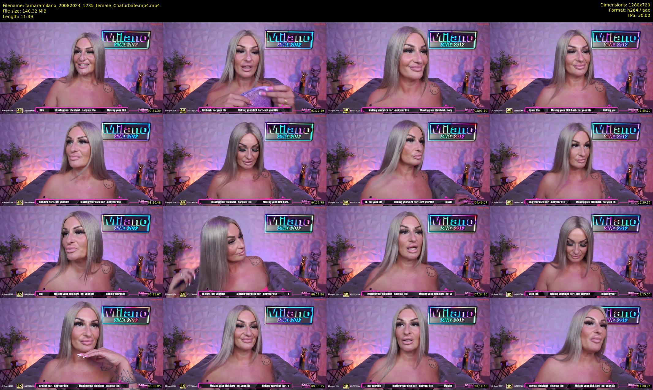 tamaramilano — 12 minute Chaturbate female cam show recording, 720p, Aug 20, 2024