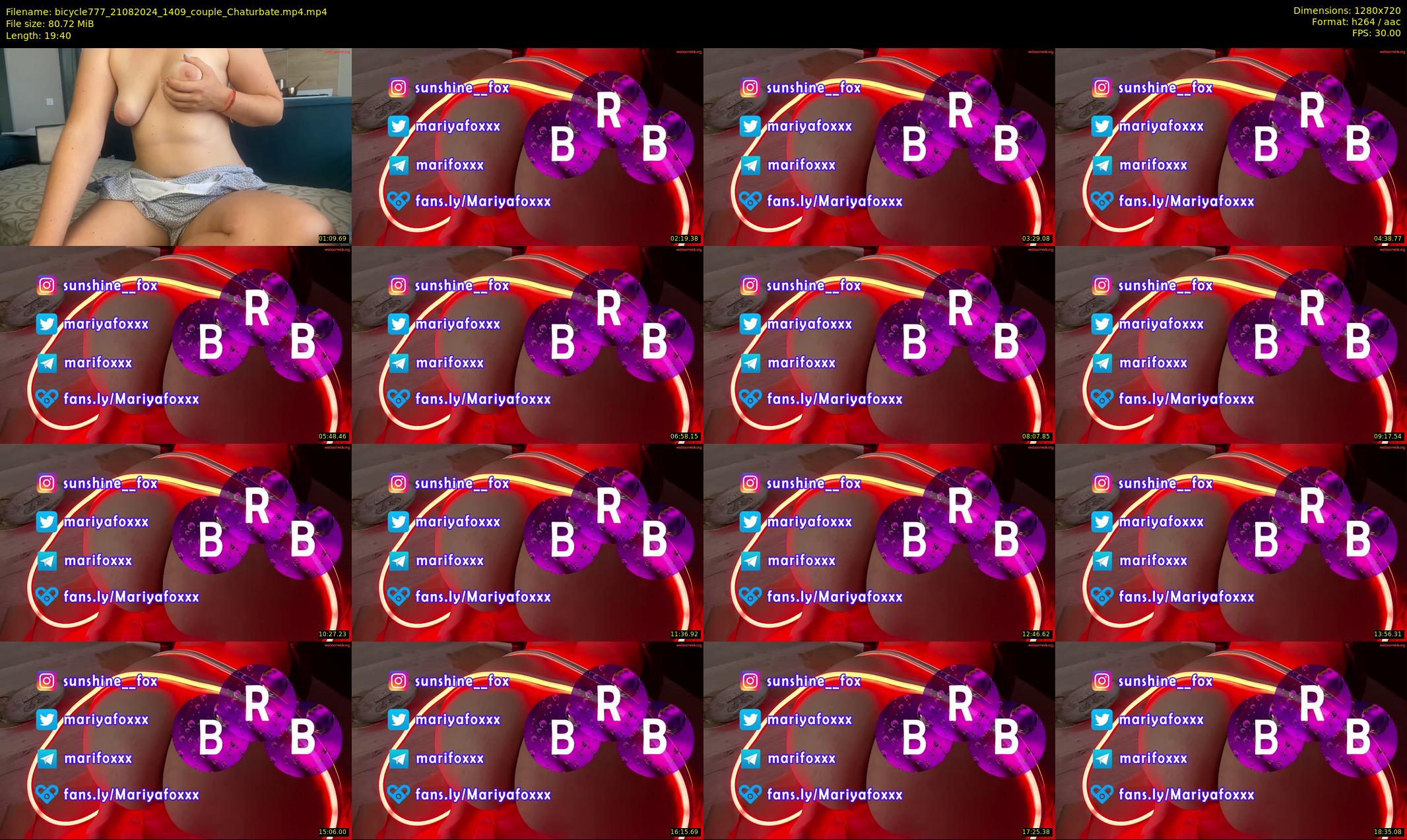 bicycle777 — 20 minute Chaturbate couple cam show recording, 720p, Aug 21, 2024