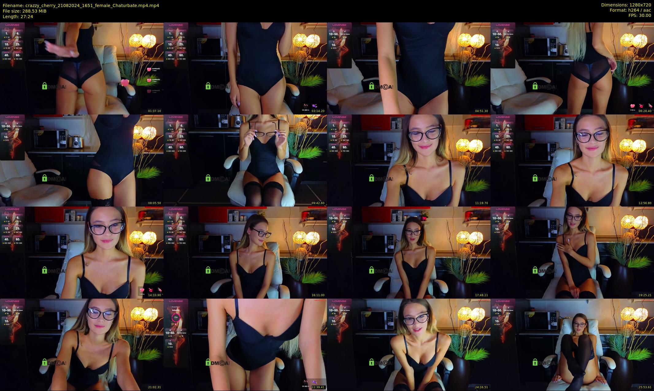 crazzy_cherry — 28 minute Chaturbate female cam show recording, 720p, Aug 21, 2024