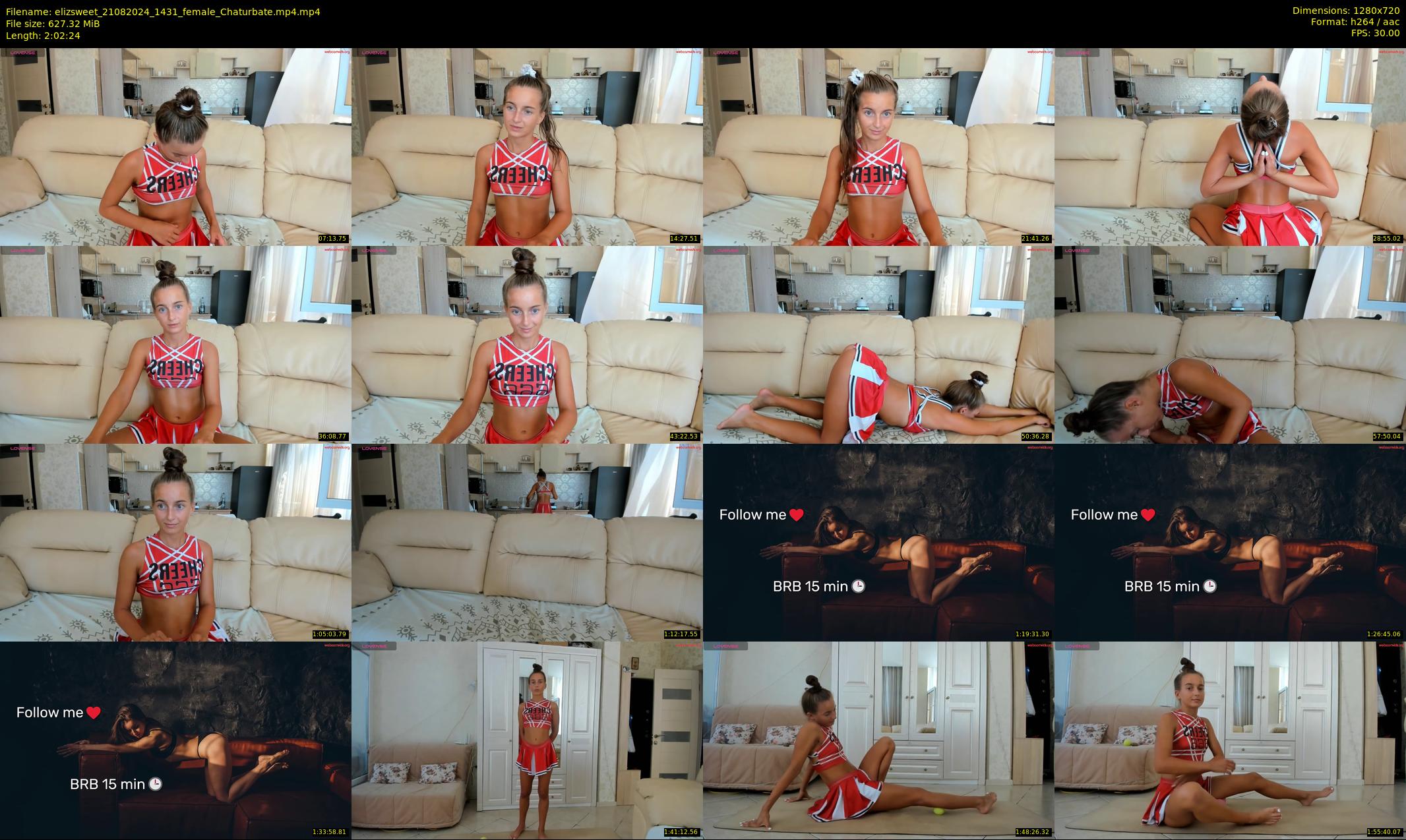 elizsweet — 123 minute Chaturbate female cam show recording, 720p, Aug 21, 2024