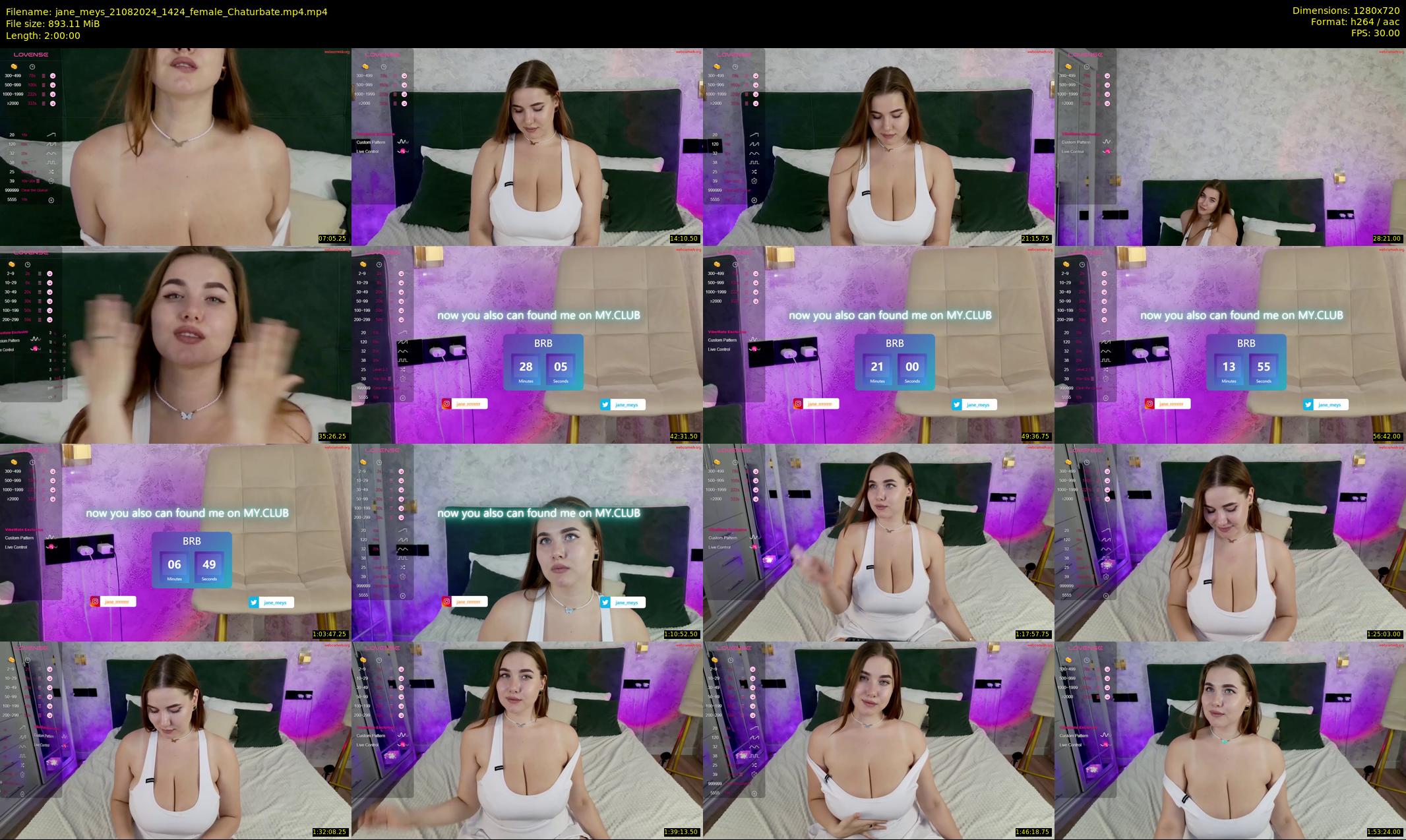 jane_meys — 120 minute Chaturbate female cam show recording, 720p, Aug 21, 2024