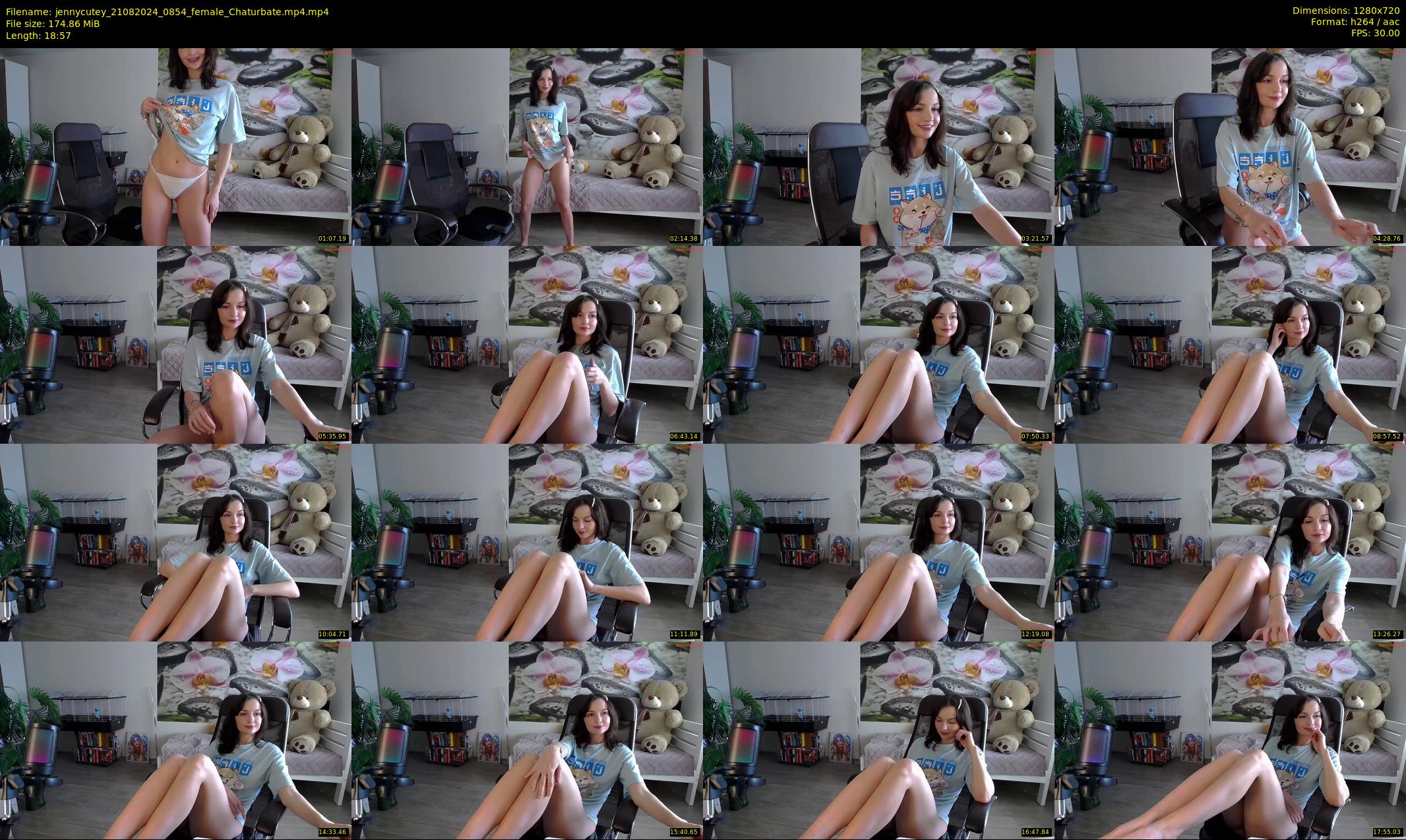 jennycutey — 19 minute Chaturbate female cam show recording, 720p, Aug 21, 2024