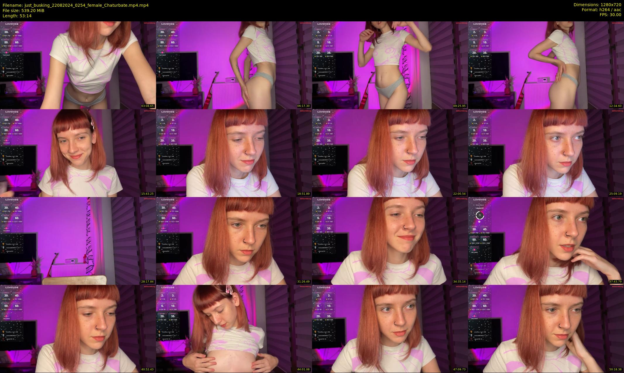 just_busking — 54 minute Chaturbate female cam show recording, 720p, Aug 22, 2024