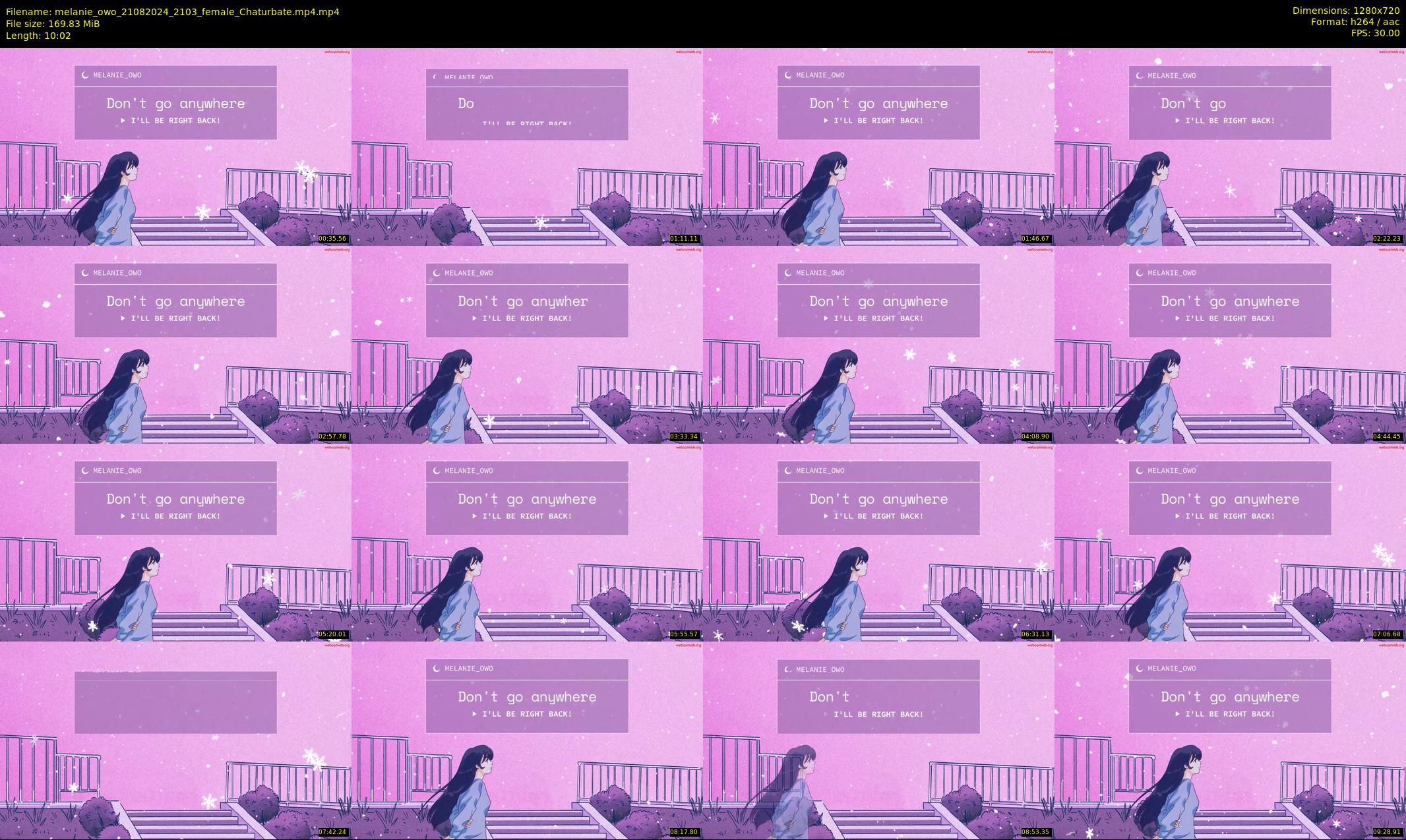 melanie_owo — 11 minute Chaturbate female cam show recording, 720p, Aug 21, 2024