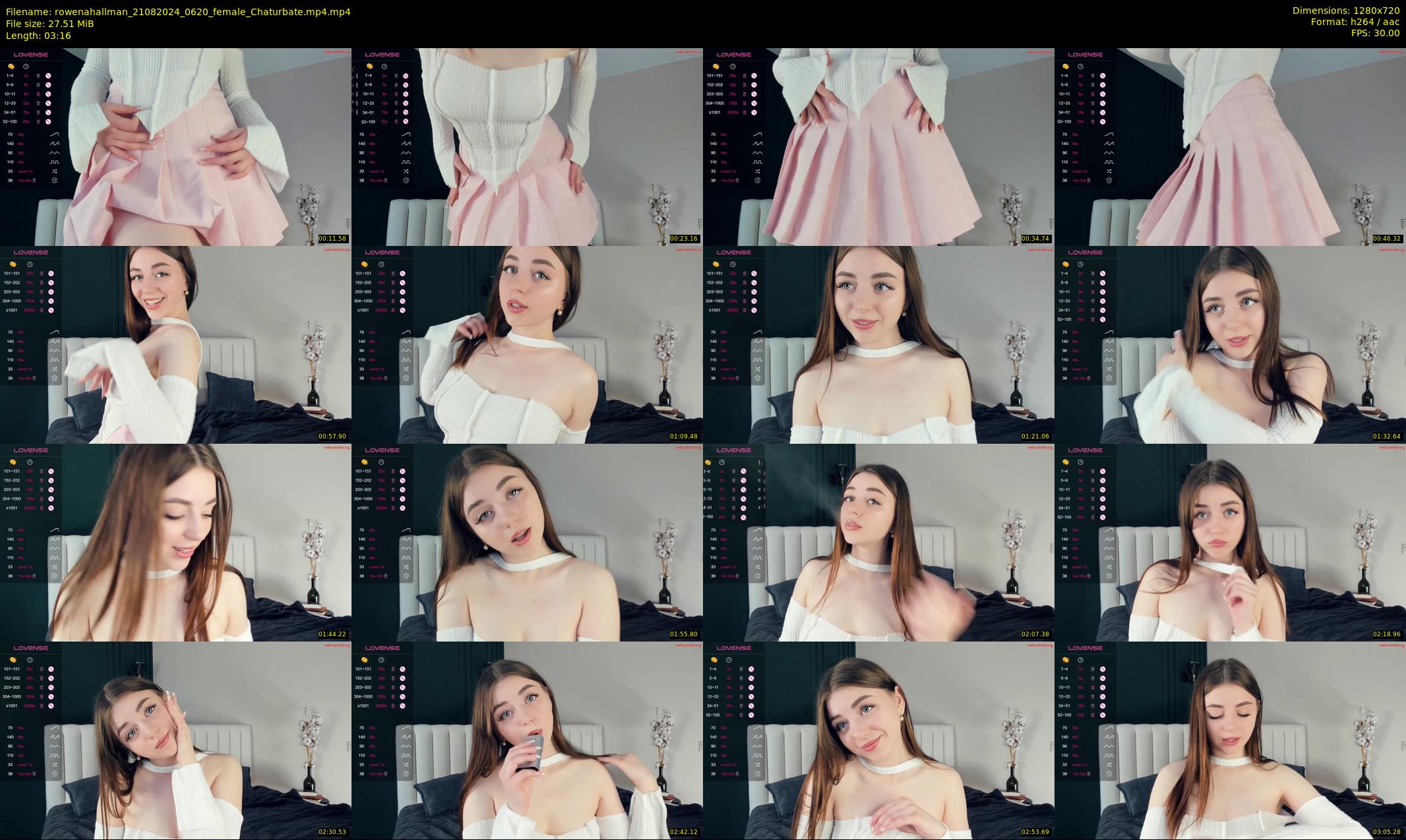 rowenahallman — 4 minute Chaturbate female cam show recording, 720p, Aug 21, 2024
