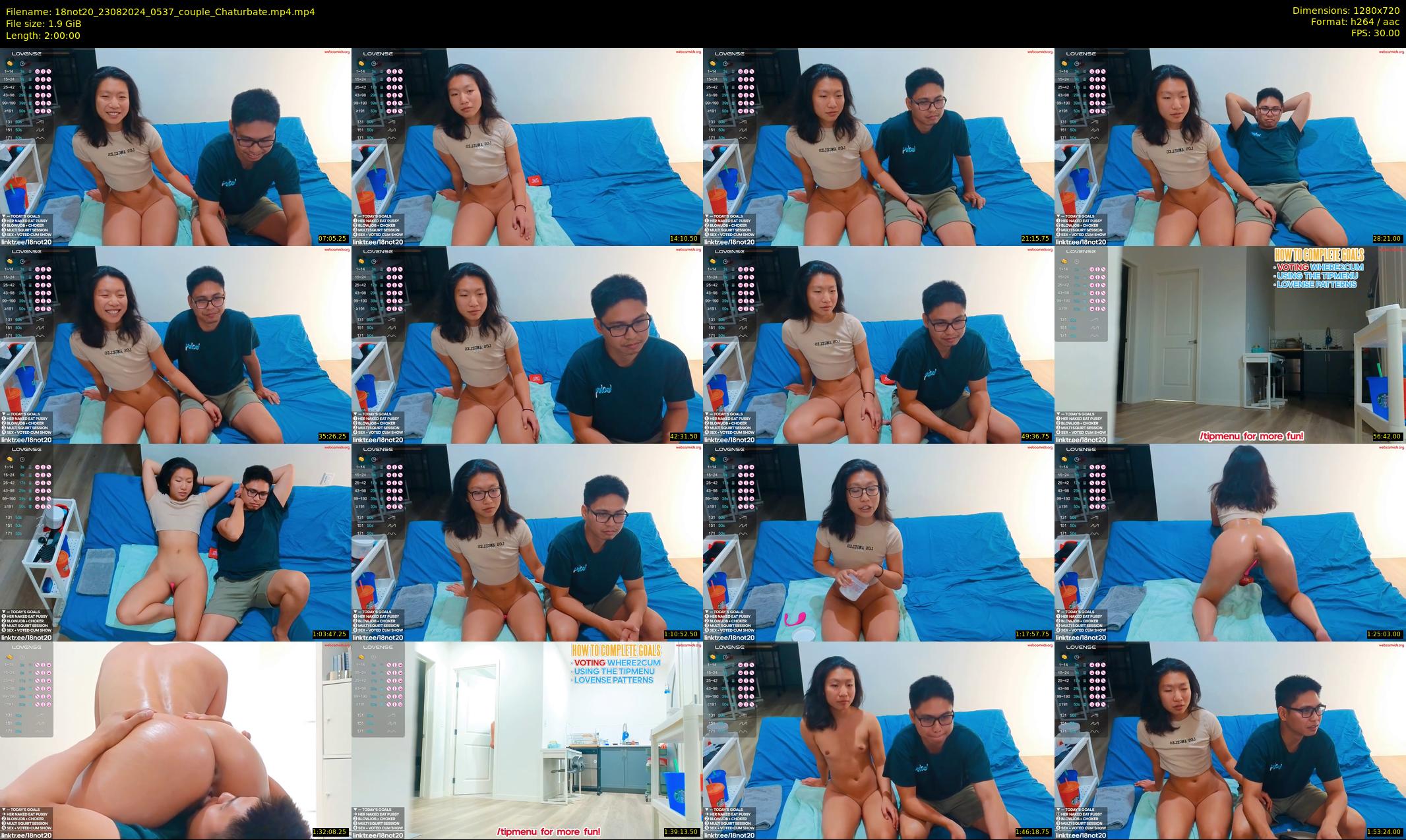 18not20 — 120 minute Chaturbate couple cam show recording, 720p, Aug 23, 2024