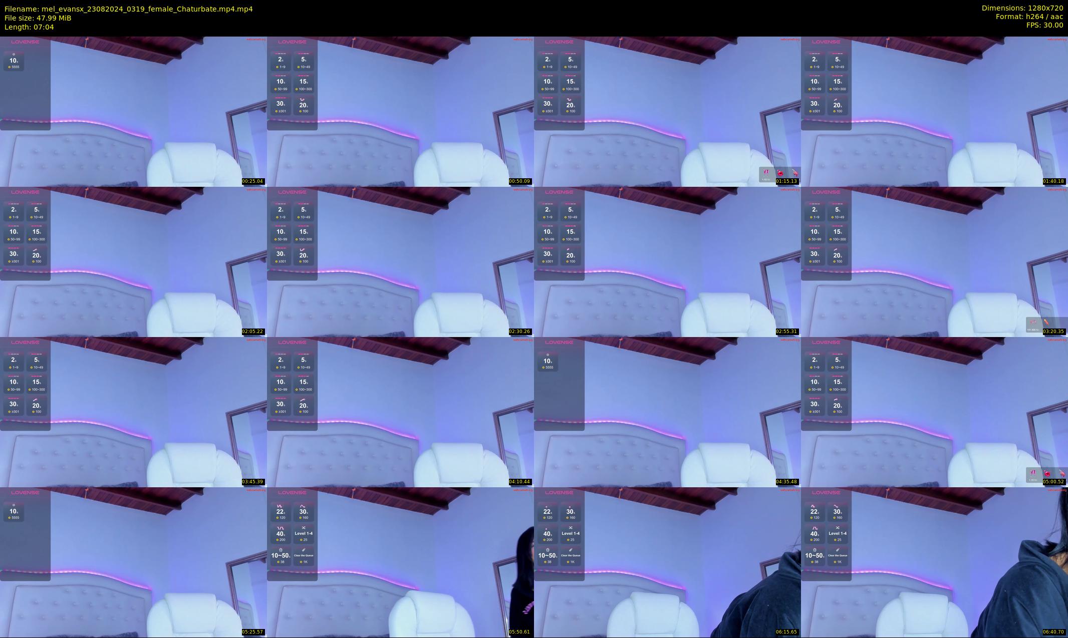 mel_evansx — 8 minute Chaturbate female cam show recording, 720p, Aug 23, 2024