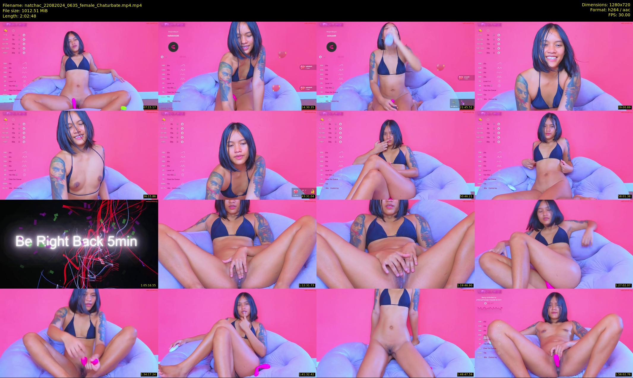 natchac — 123 minute Chaturbate female cam show recording, 720p, Aug 22, 2024