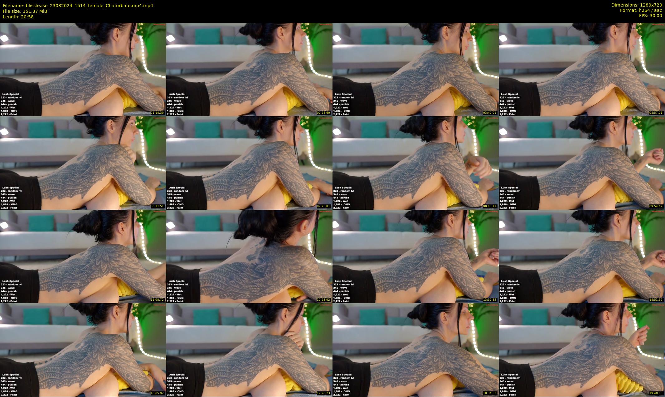 blisstease — 21 minute Chaturbate female cam show recording, 720p, Aug 23, 2024