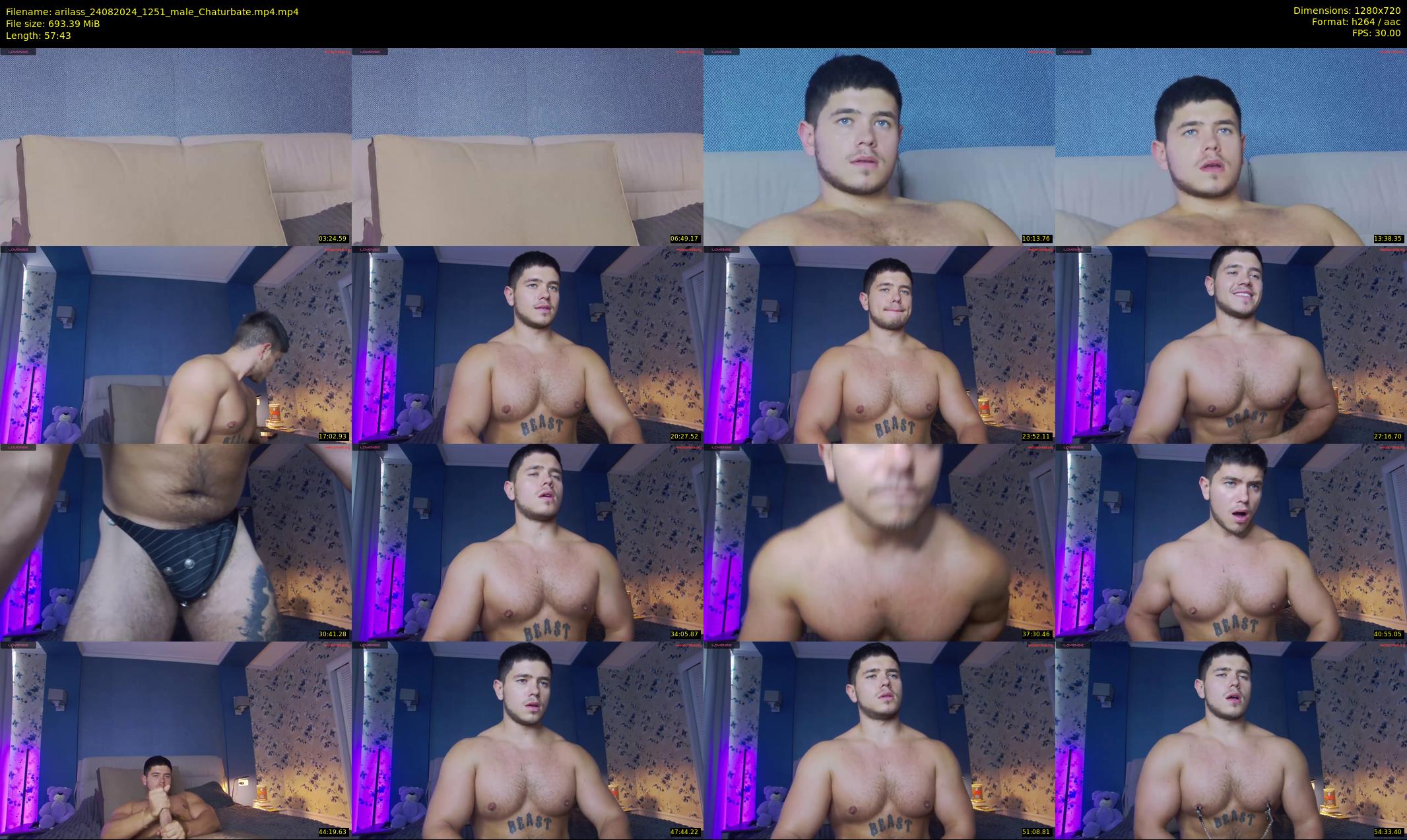 arilass — 58 minute Chaturbate male cam show recording, 720p, Aug 24, 2024
