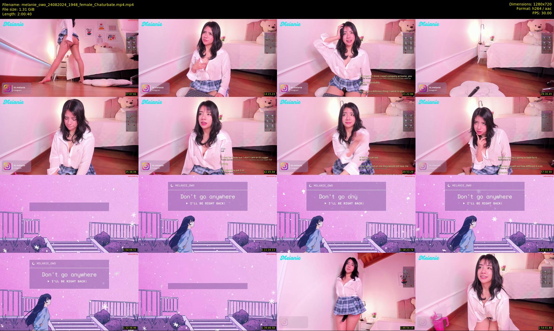 melanie_owo — 121 minute Chaturbate female cam show recording, 720p, Aug 24, 2024