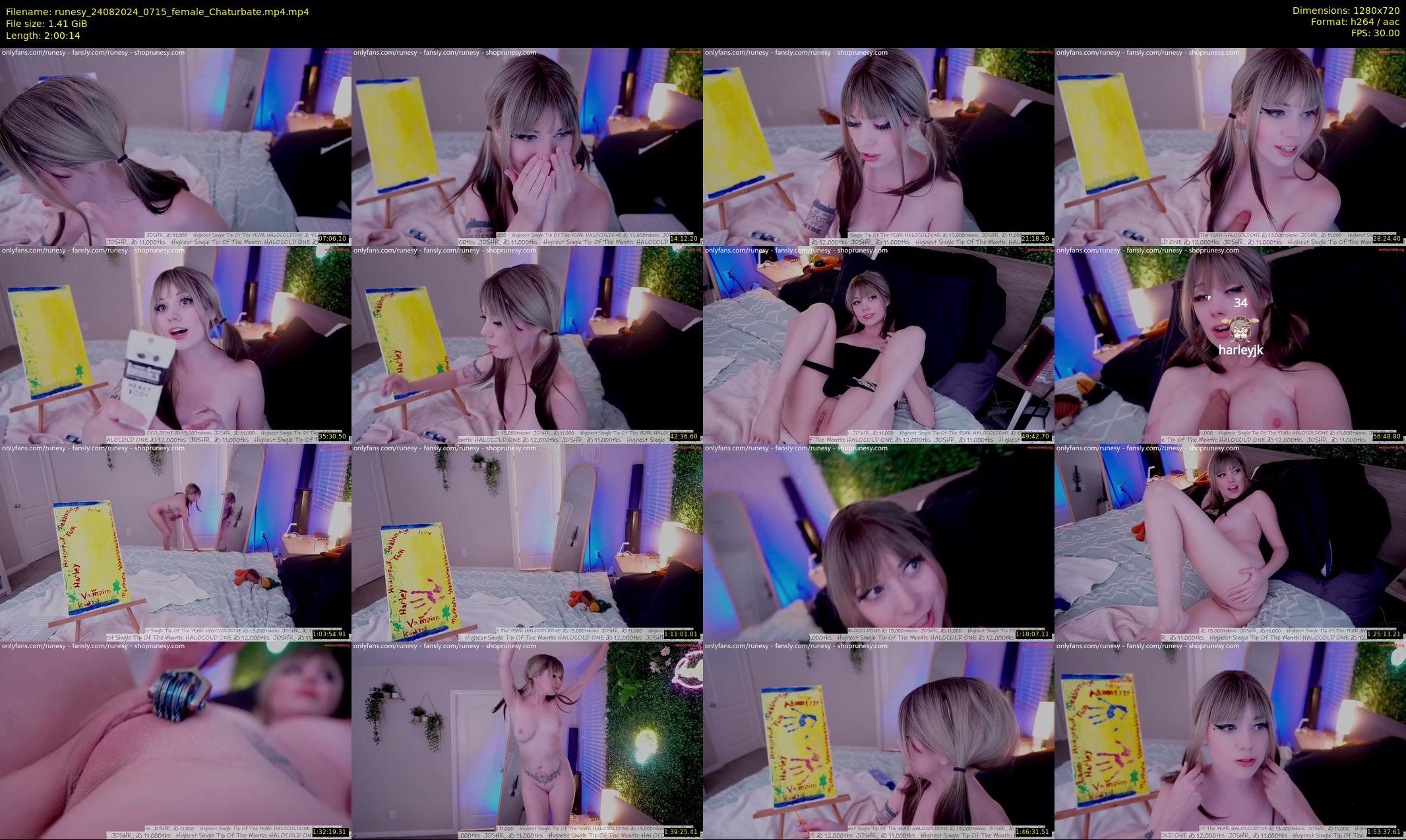 runesy — 121 minute Chaturbate female cam show recording, 720p, Aug 24, 2024