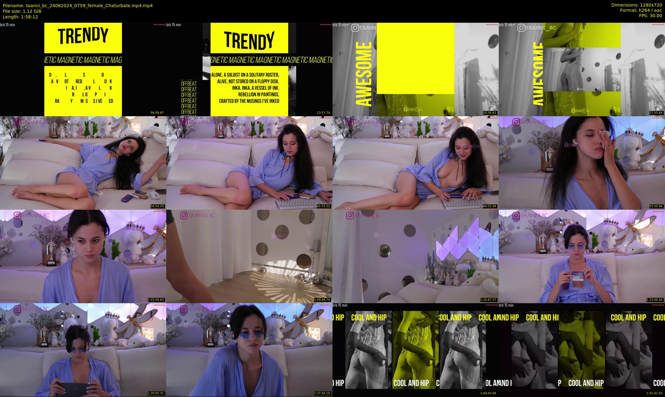 taanni_bc — 119 minute Chaturbate female cam show recording, 720p, Aug 24, 2024