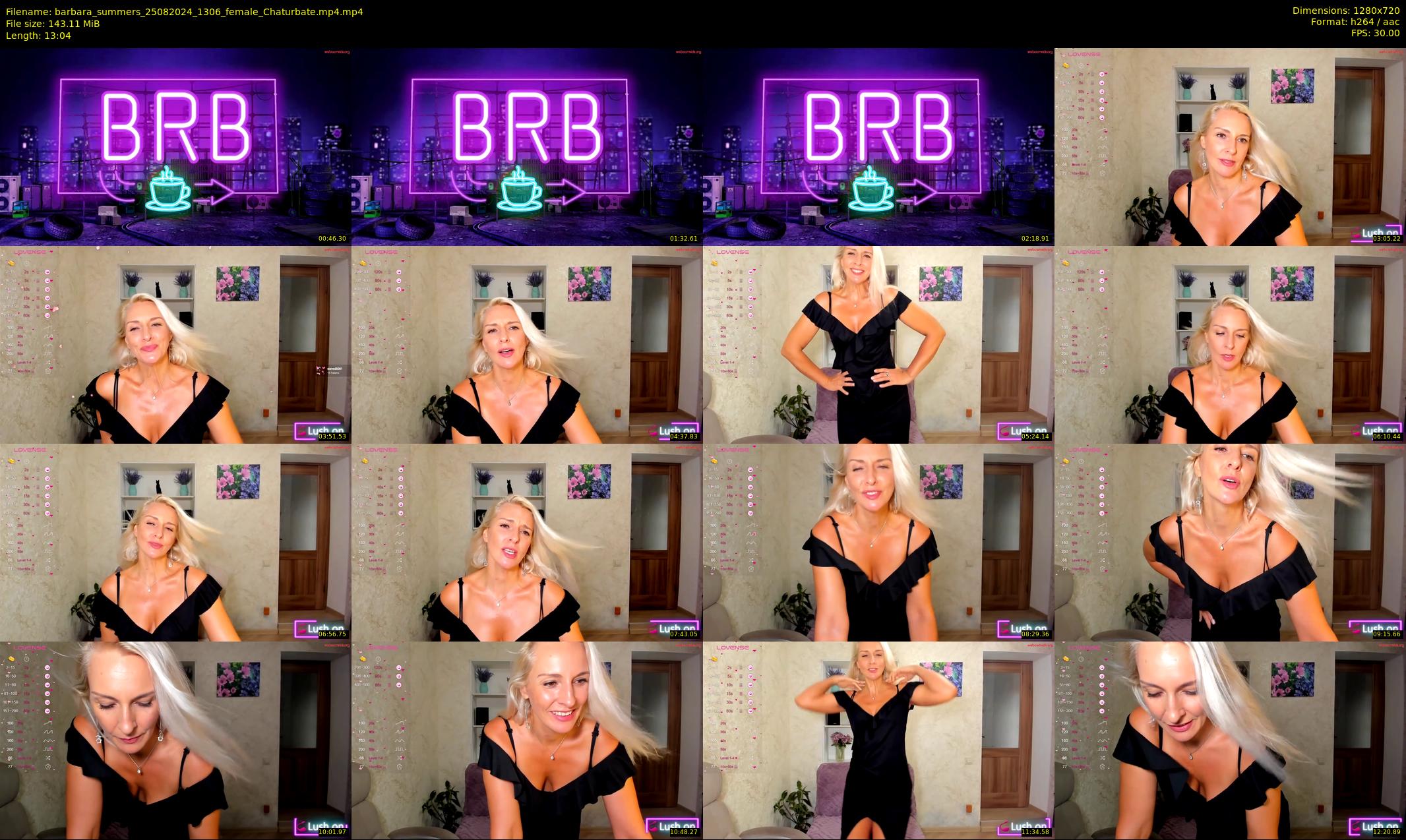 barbara_summers — 14 minute Chaturbate female cam show recording, 720p, Aug 25, 2024