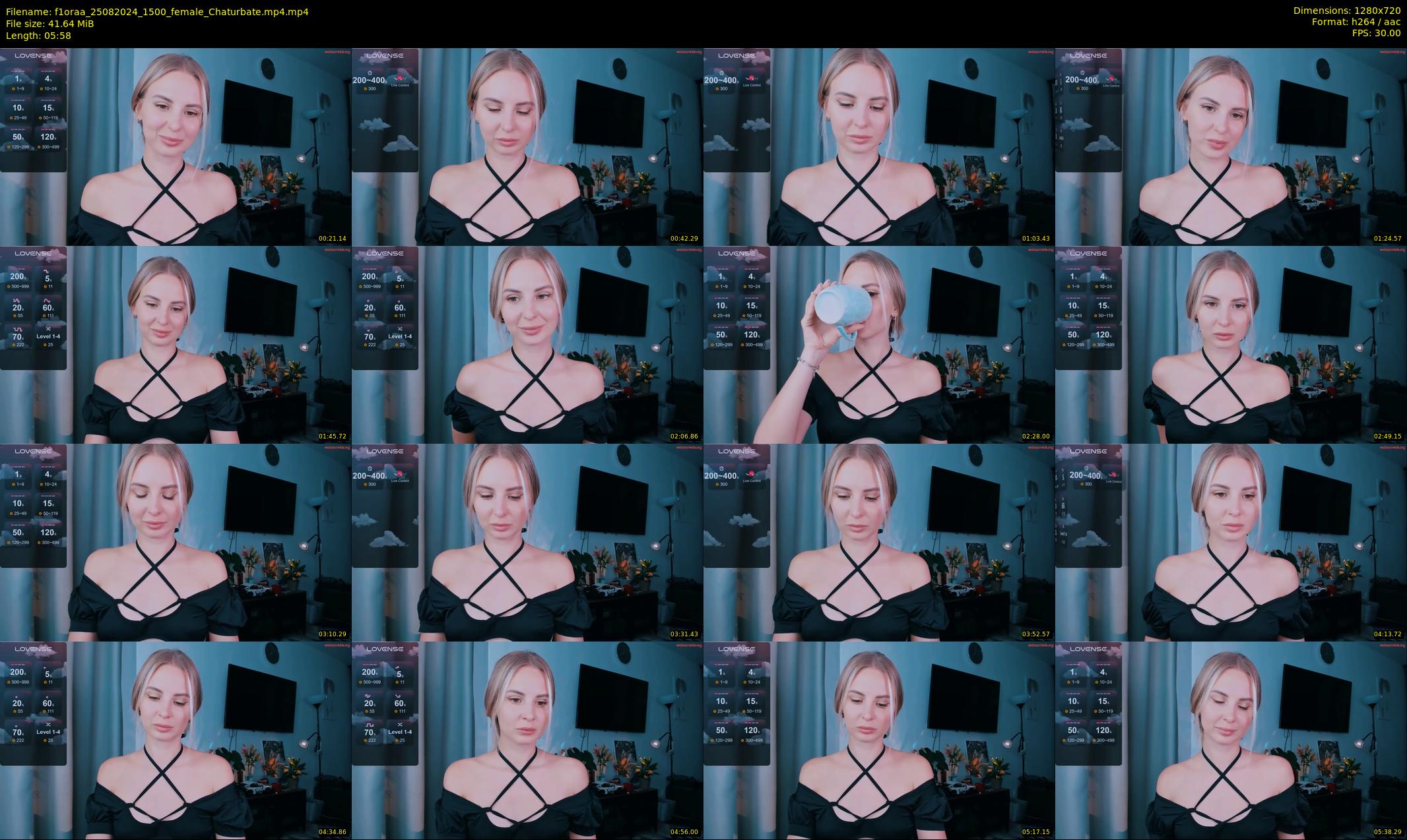f1oraa — 6 minute Chaturbate female cam show recording, 720p, Aug 25, 2024