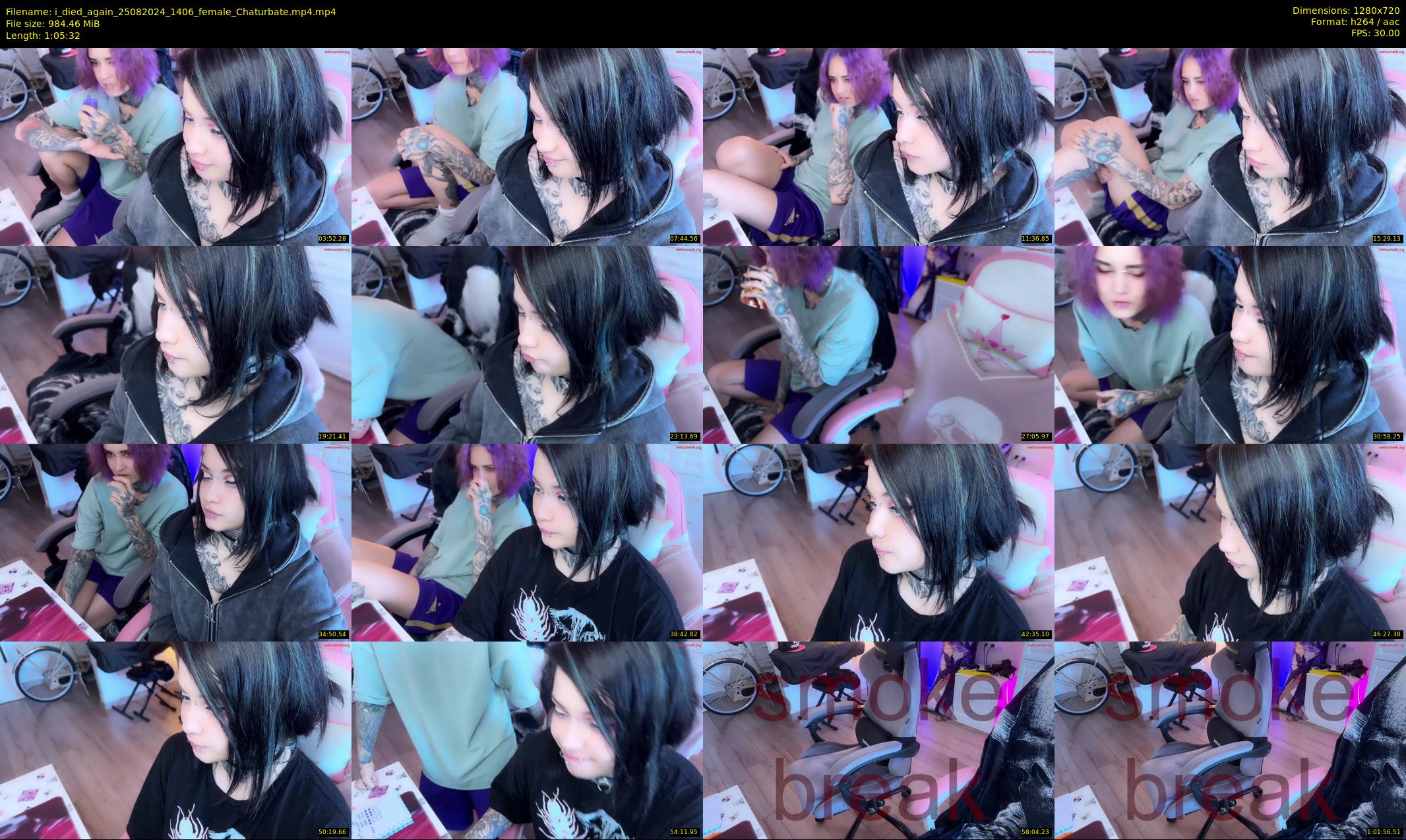 i_died_again — 66 minute Chaturbate female cam show recording, 720p, Aug 25, 2024