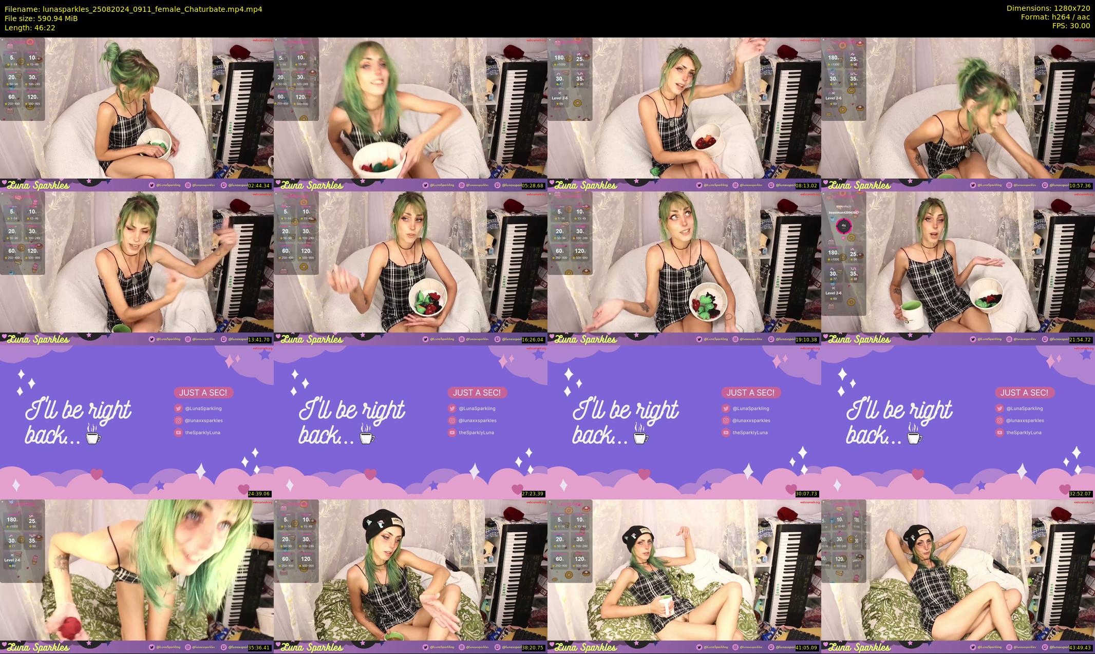 lunasparkles — 47 minute Chaturbate female cam show recording, 720p, Aug 25, 2024