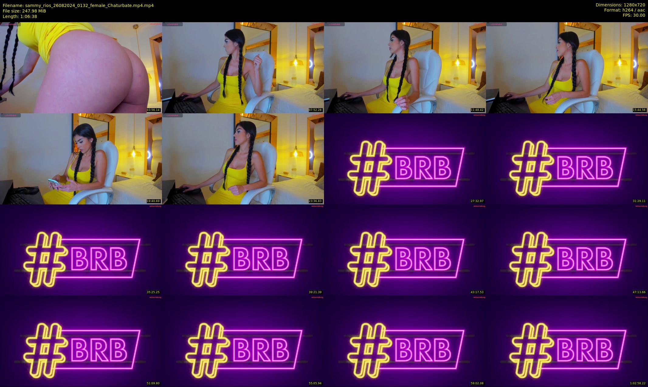 sammy_rios — 67 minute Chaturbate female cam show recording, 720p, Aug 26, 2024